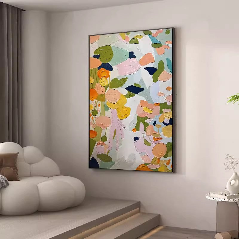 Wallart Colorful Floral Abstract Texture Art