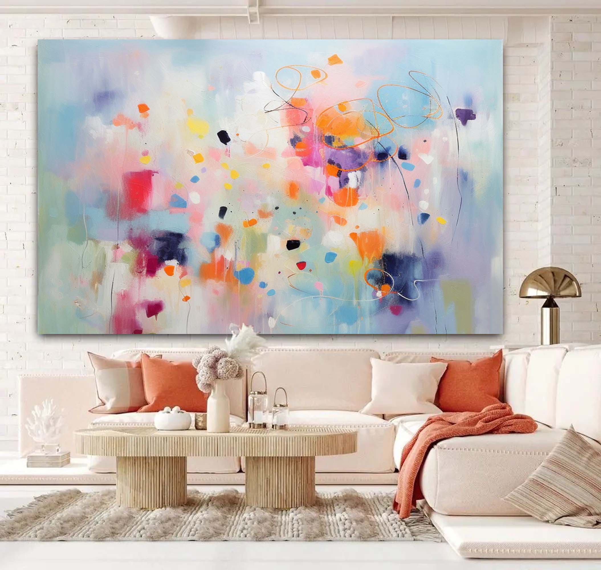 Wallart Vibrant Abstract Color Splash Art