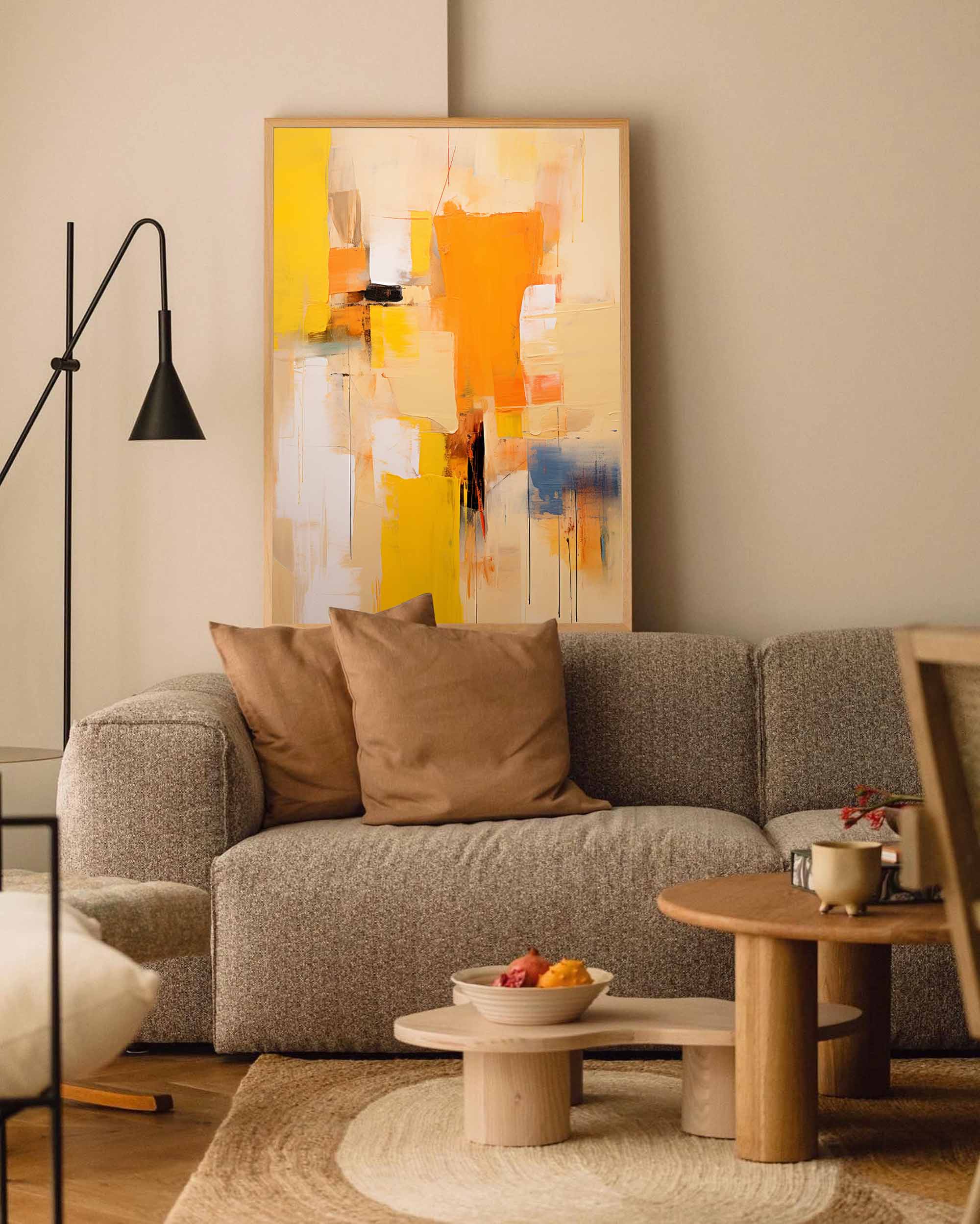 Wallart Sunset Abstract in Orange and Yellow