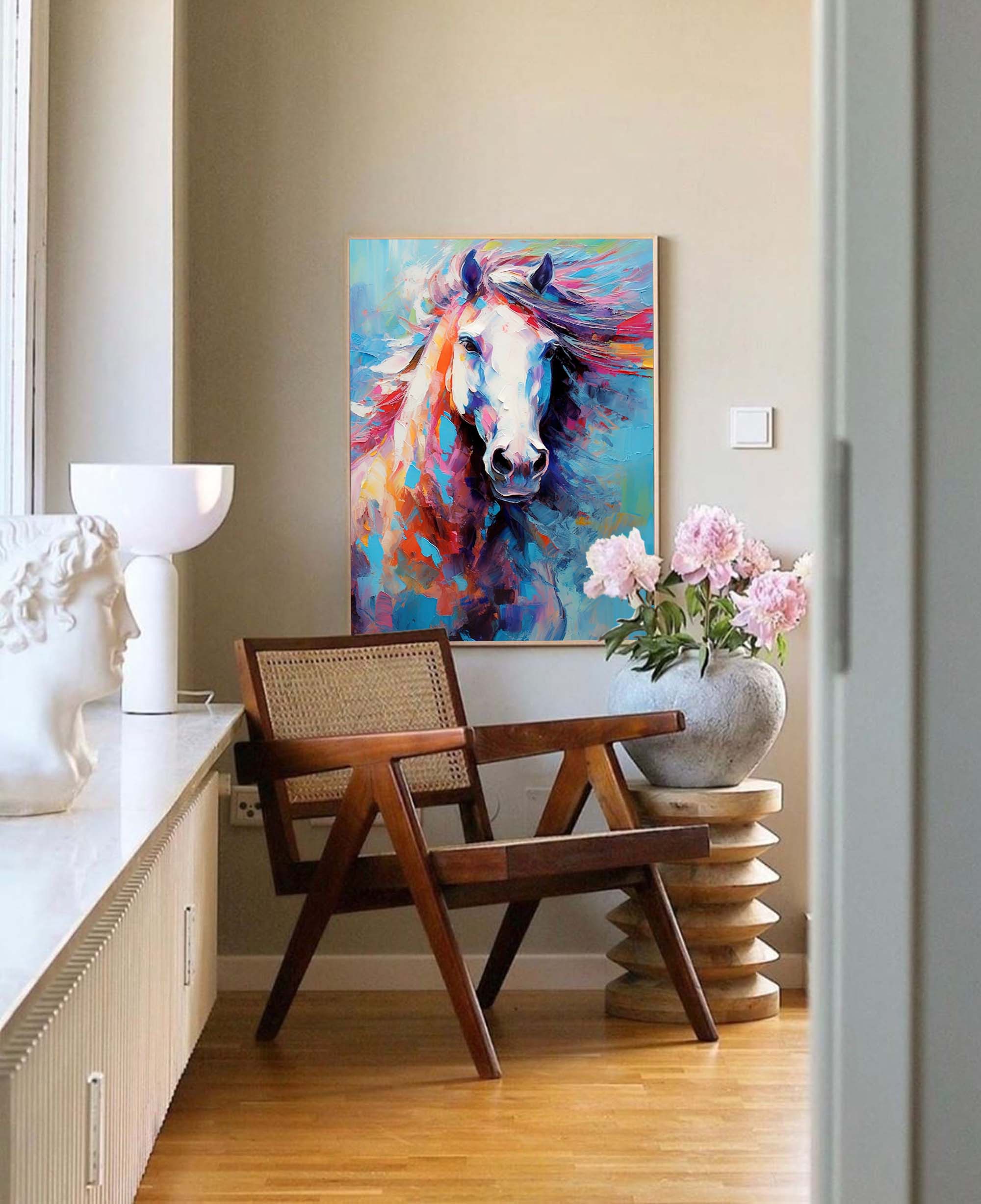 Wallart Colorful Horse in Motion