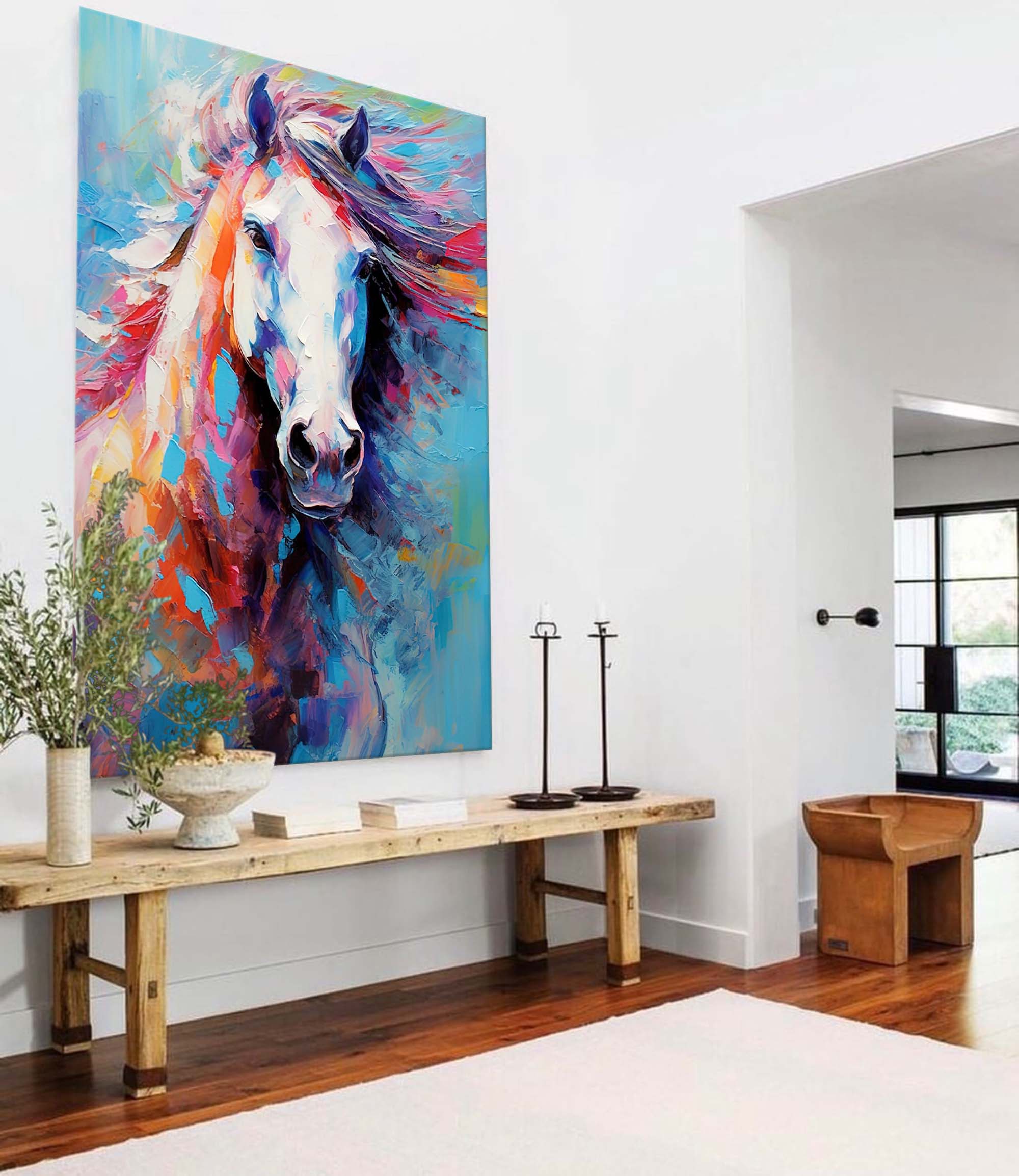 Wallart Colorful Horse in Motion