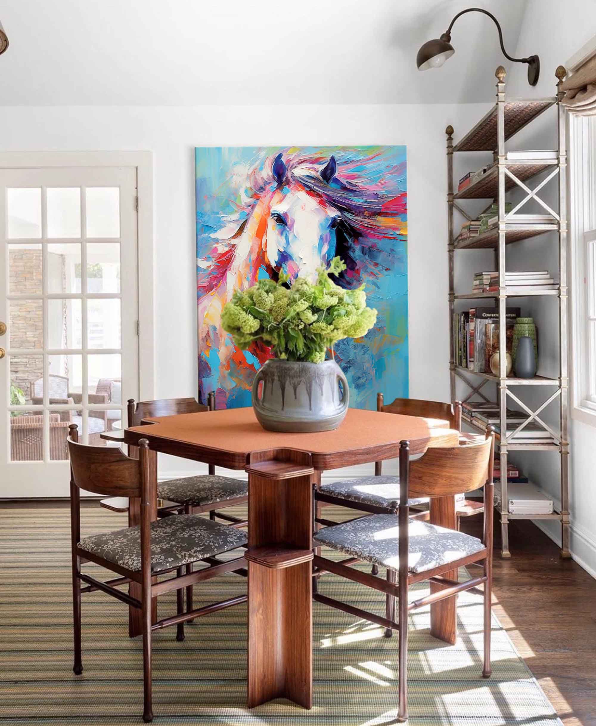 Wallart Colorful Horse in Motion