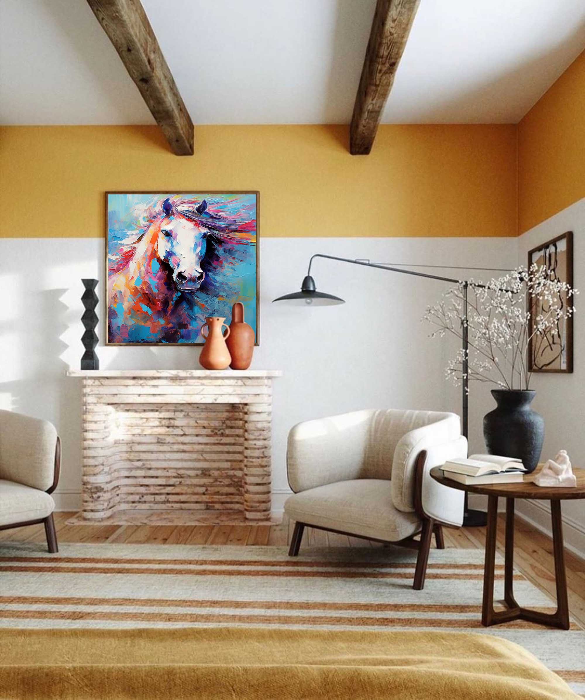 Wallart Colorful Horse in Motion