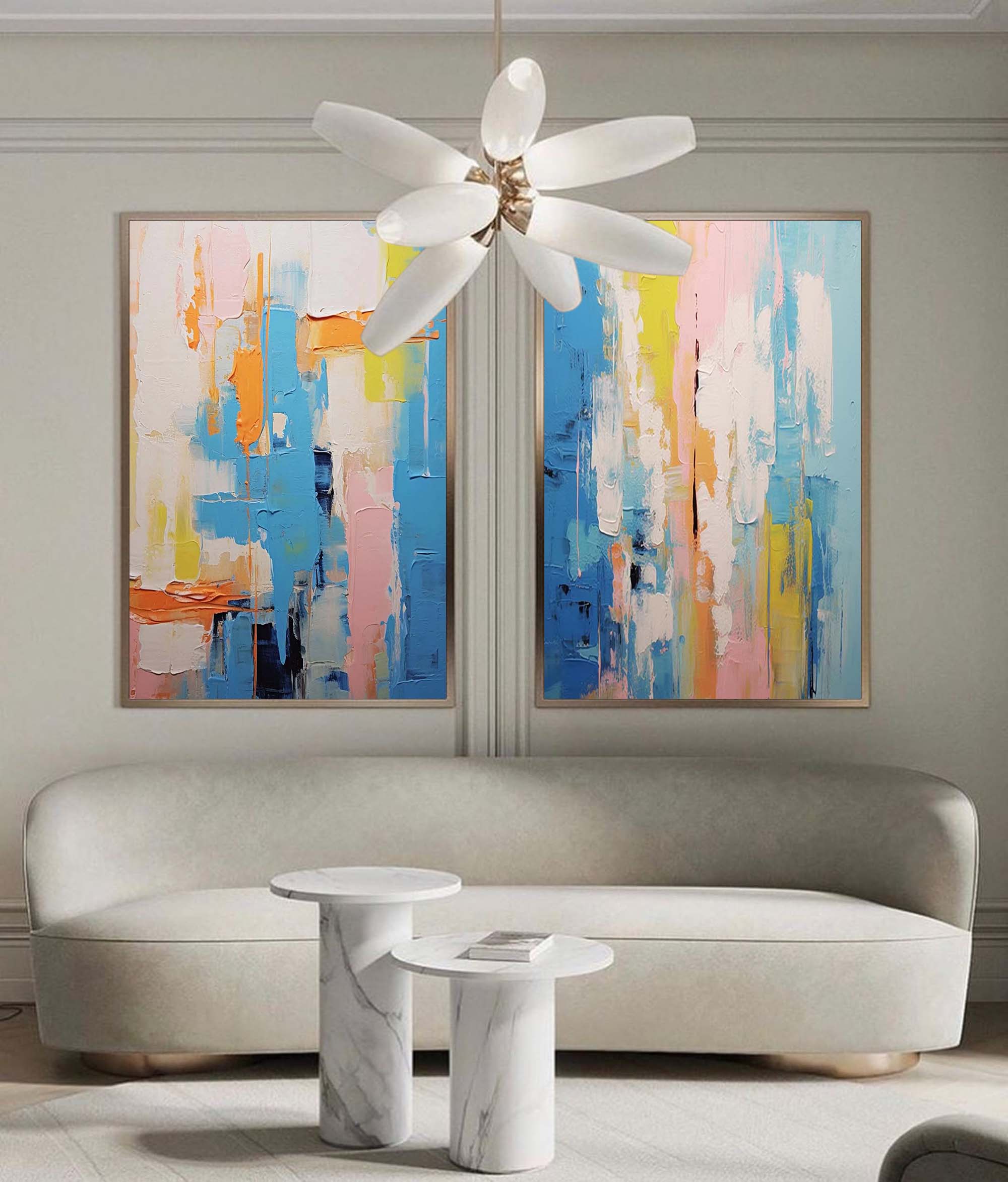Wallart Vibrant Abstract Blue Art Set