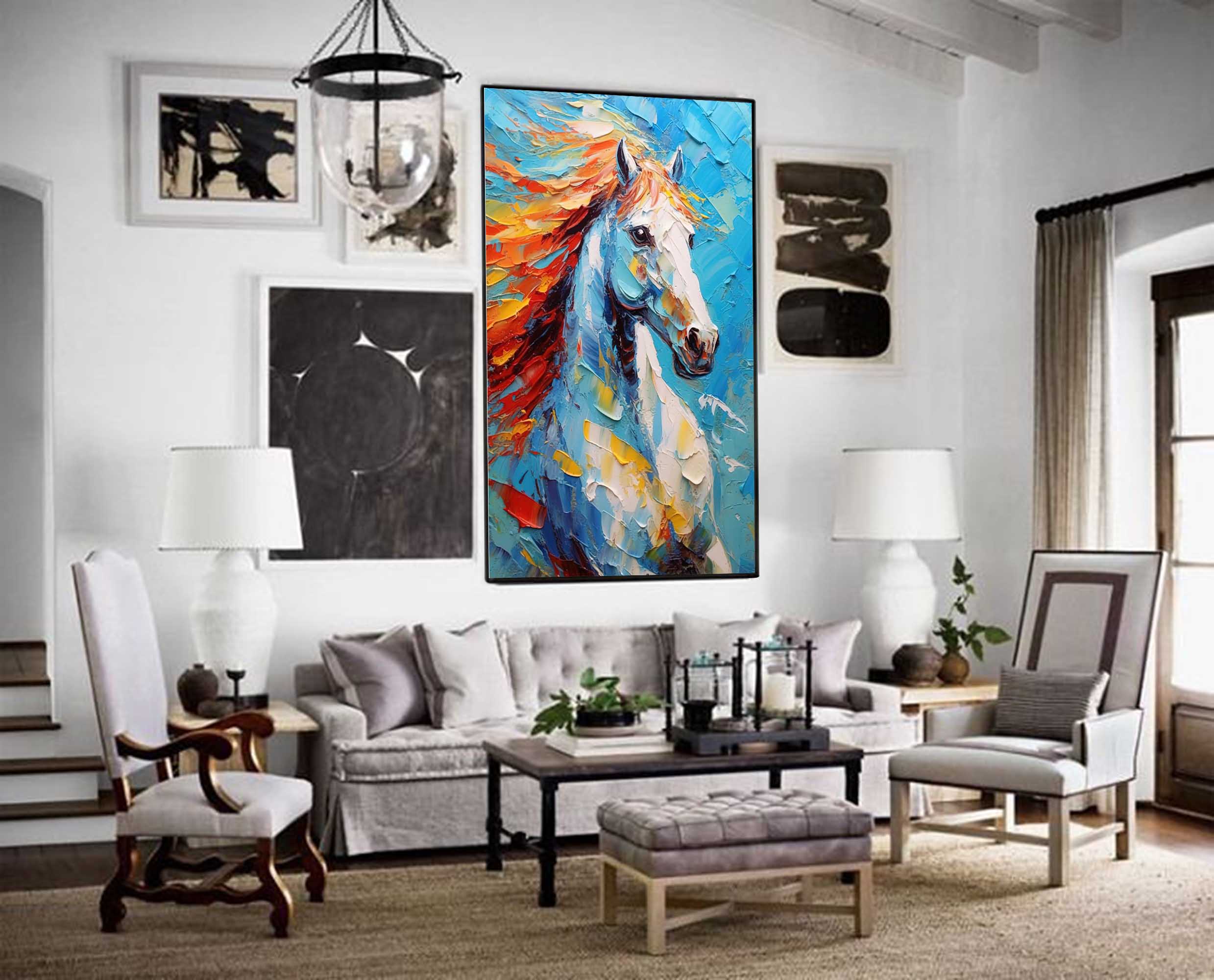 Wallart Majestic Horse in Fiery Motion