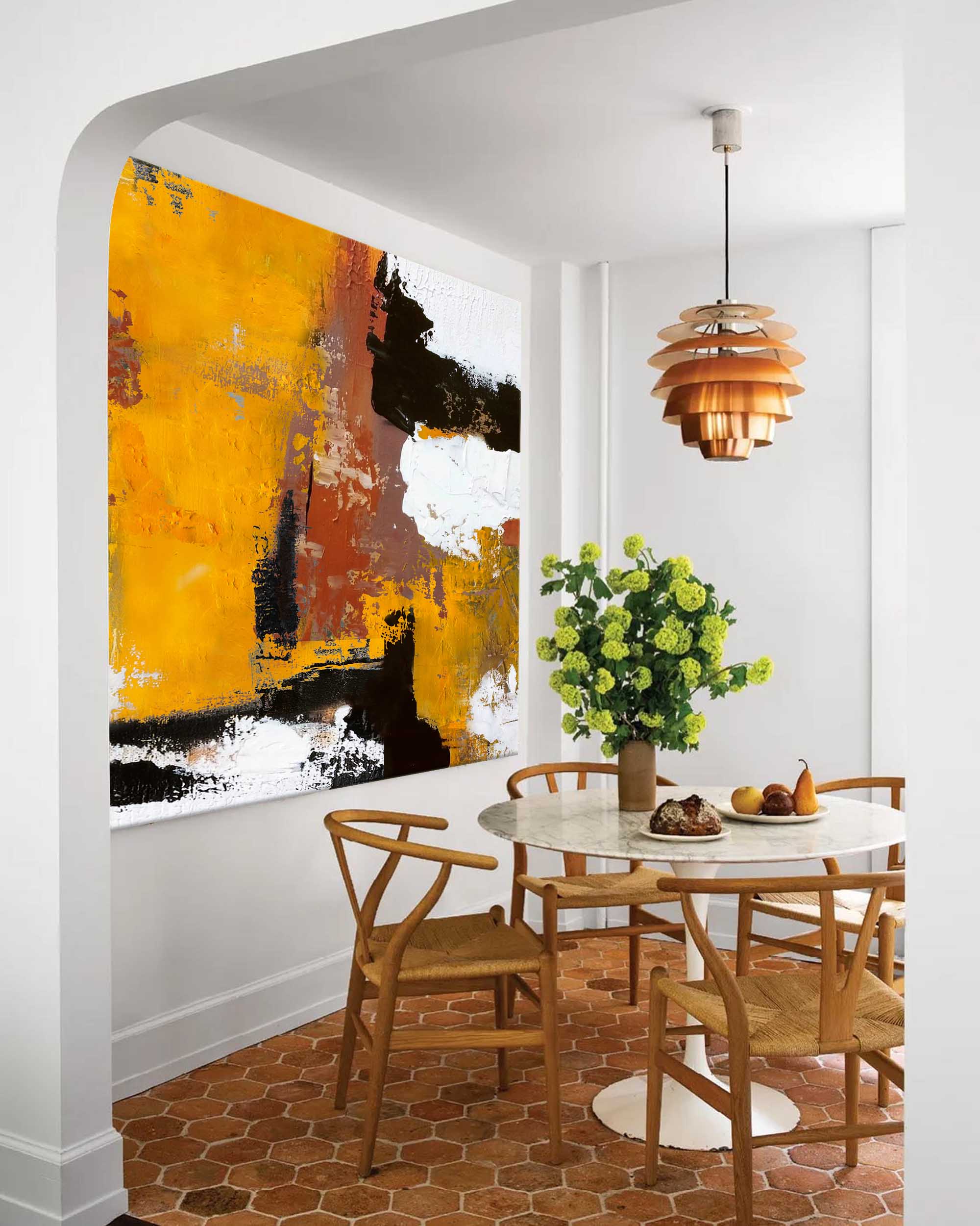 Wallart Textured Amber Abstract Wall Art