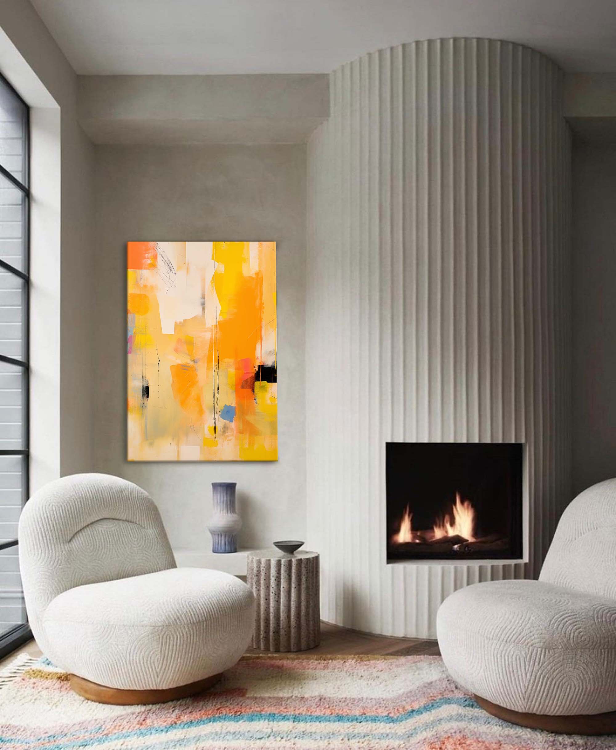 Wallart Golden Glow in Abstract Harmony