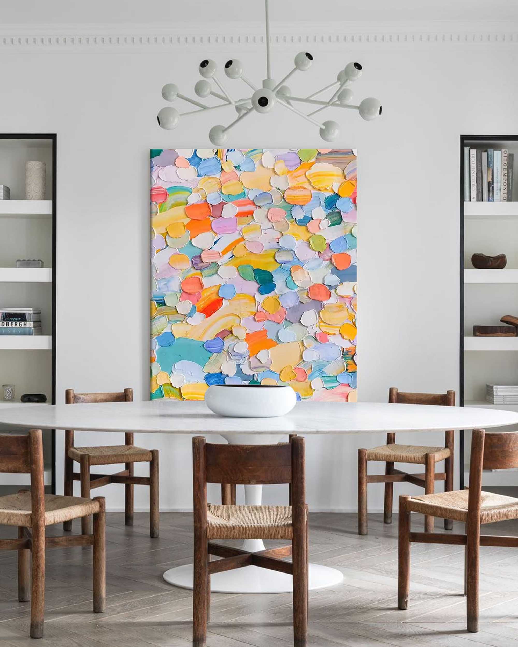 Wallart Colorful Burst Textured Abstract Art