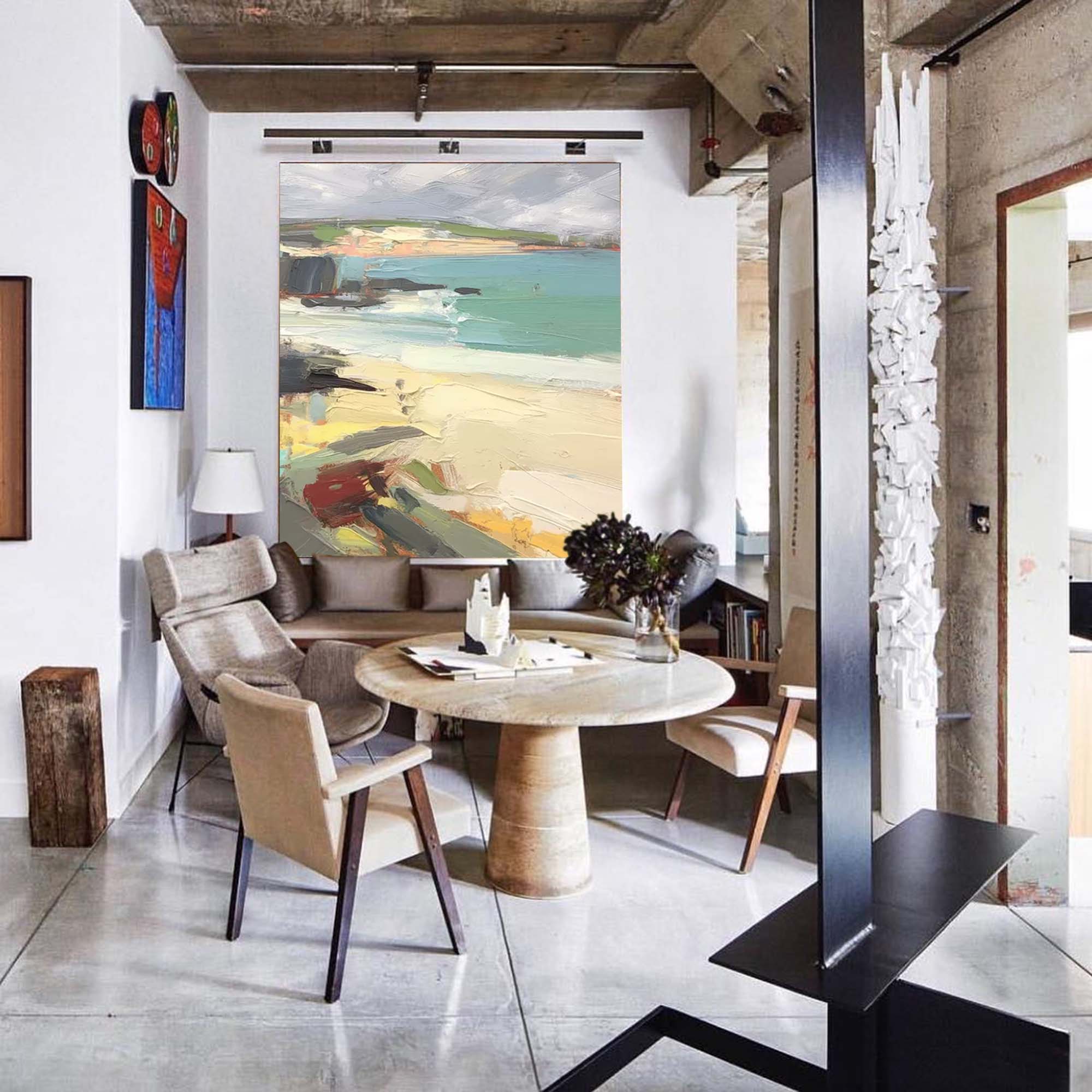 Wallart Serene Beachside Oil Painting