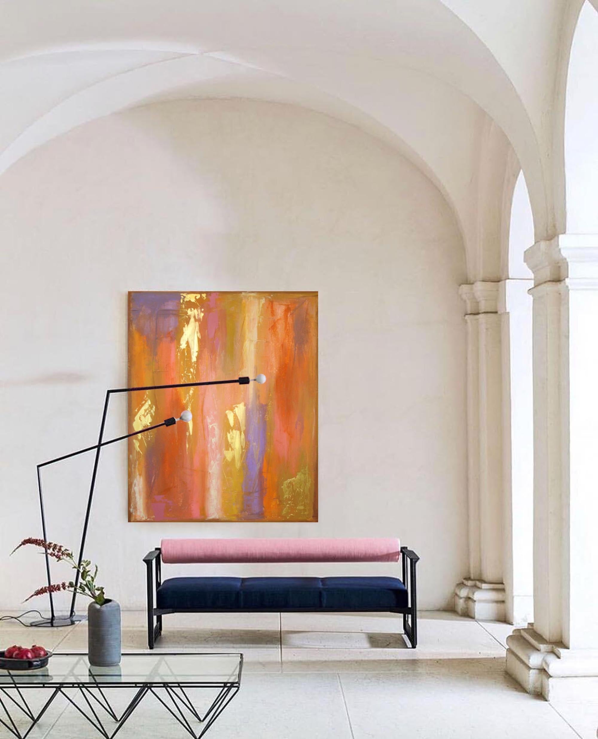 Wallart Radiant Sunset Abstract Canvas Art