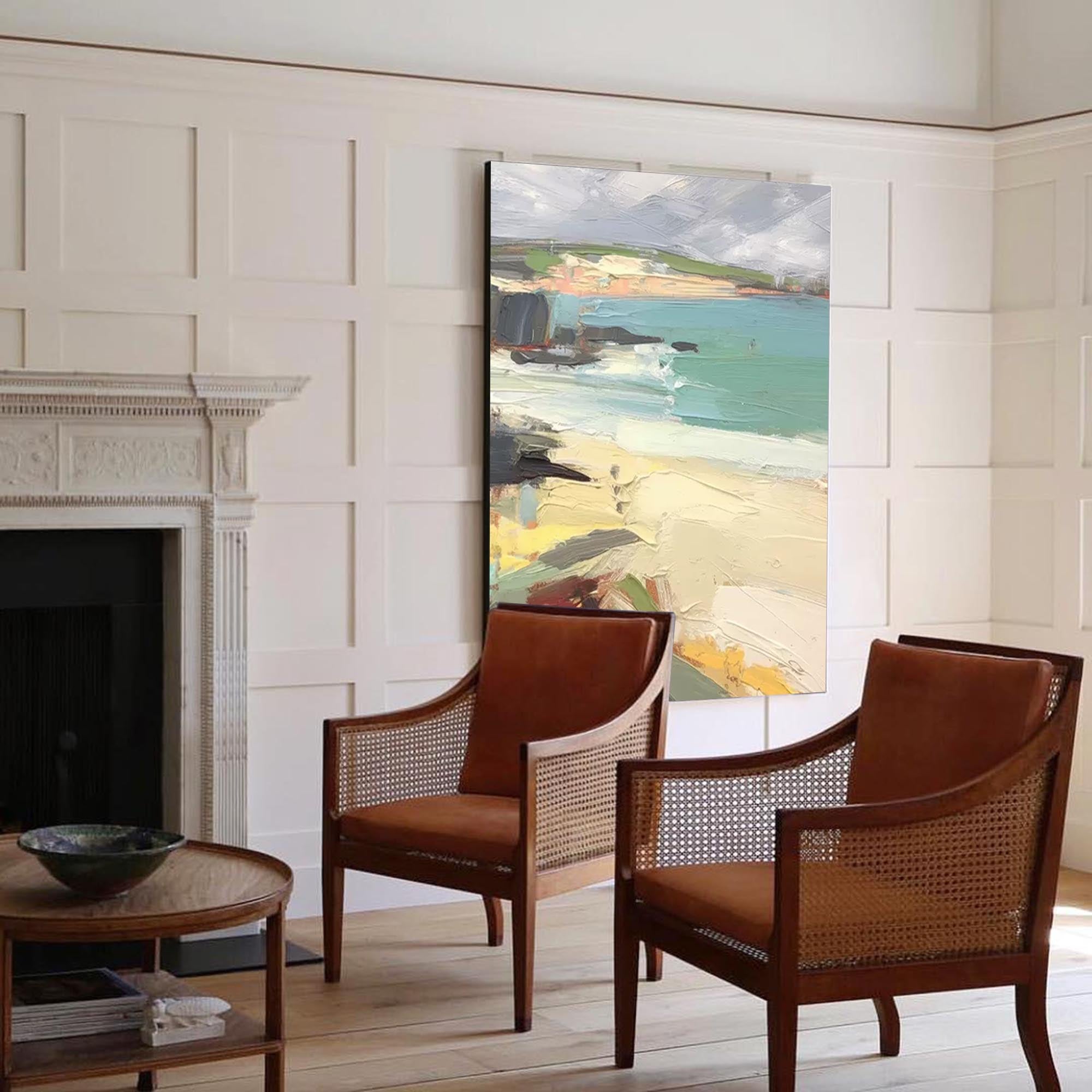 Wallart Serene Beachside Oil Painting