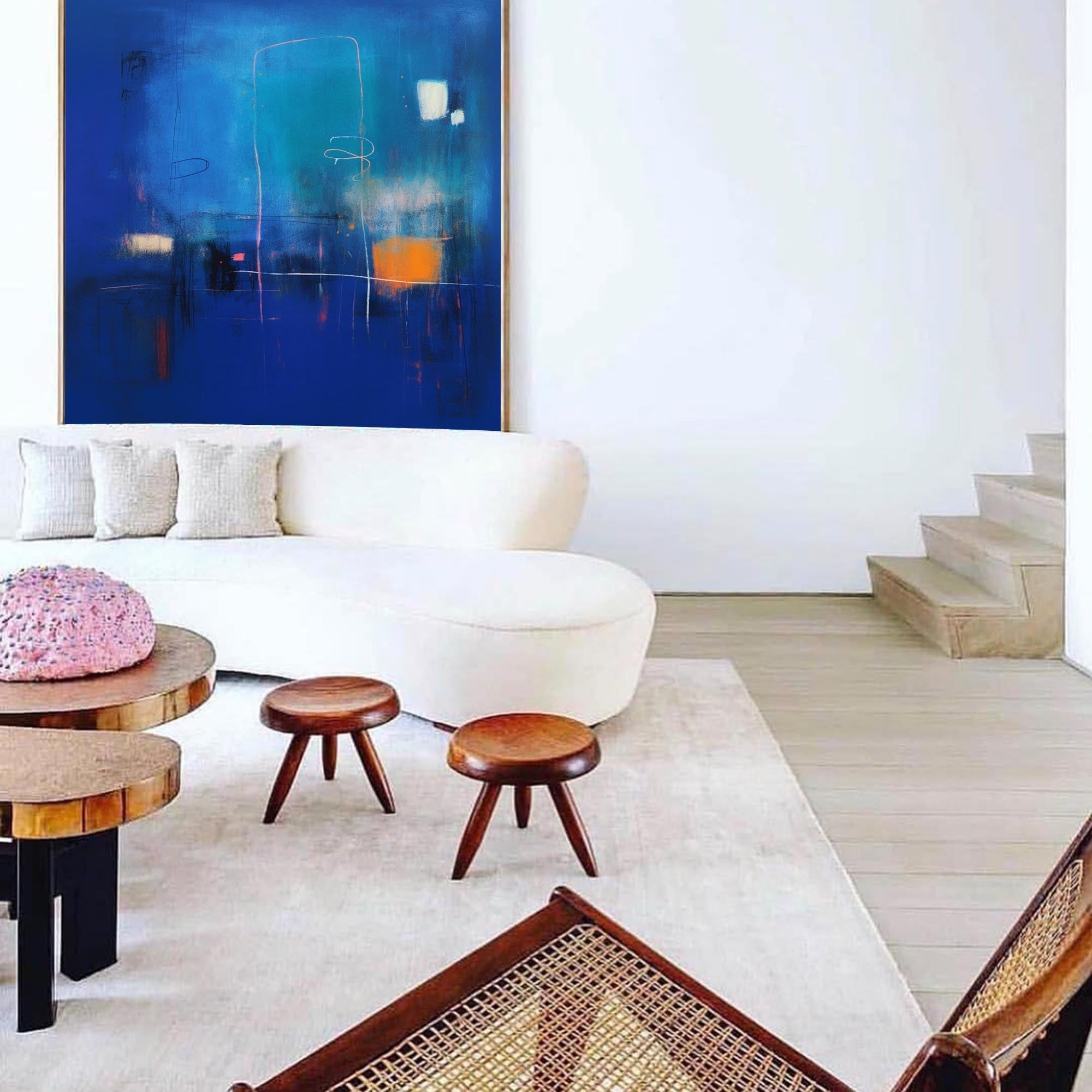 Wallart Midnight Blue Abstract Dream Art