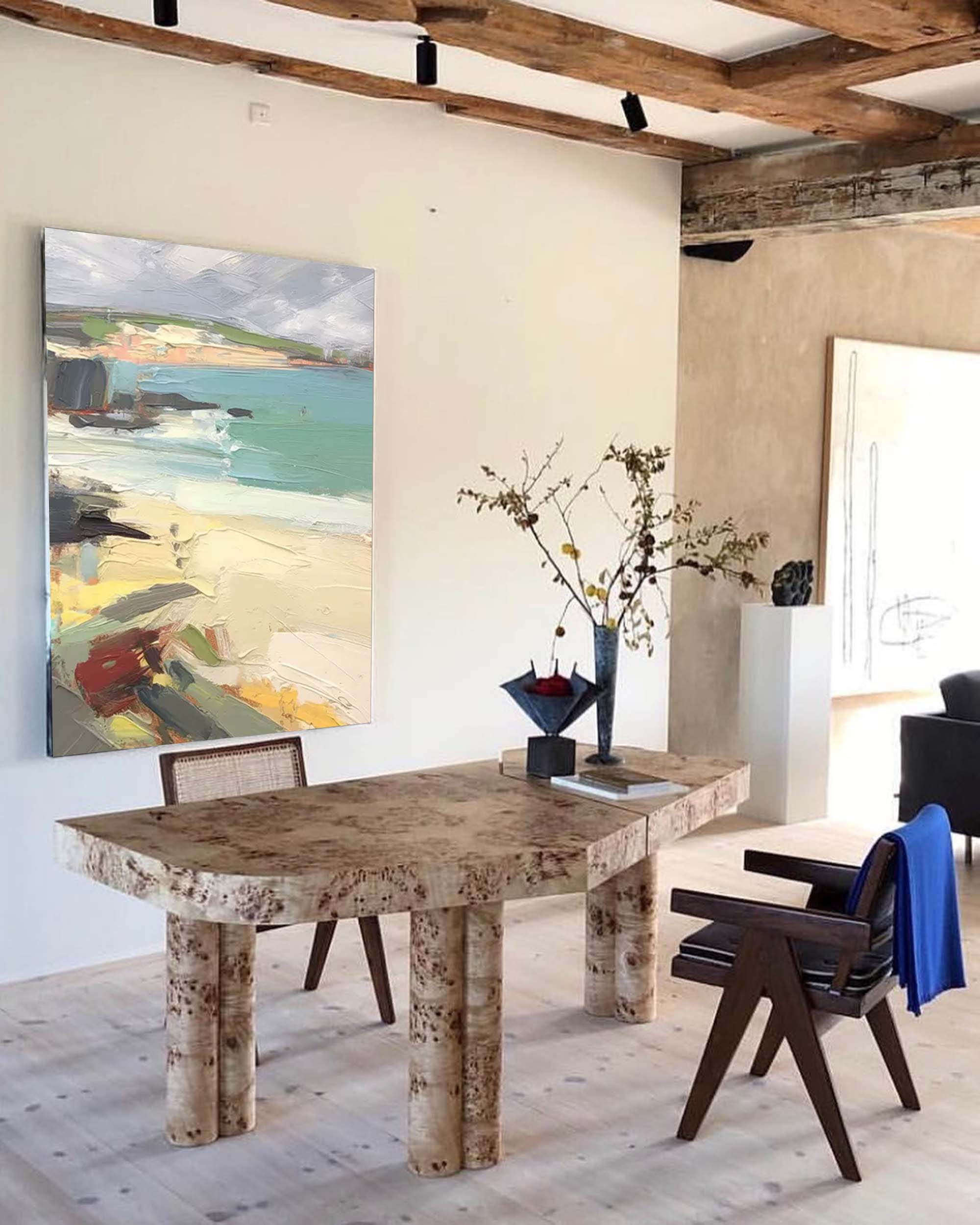 Wallart Serene Beachside Oil Painting