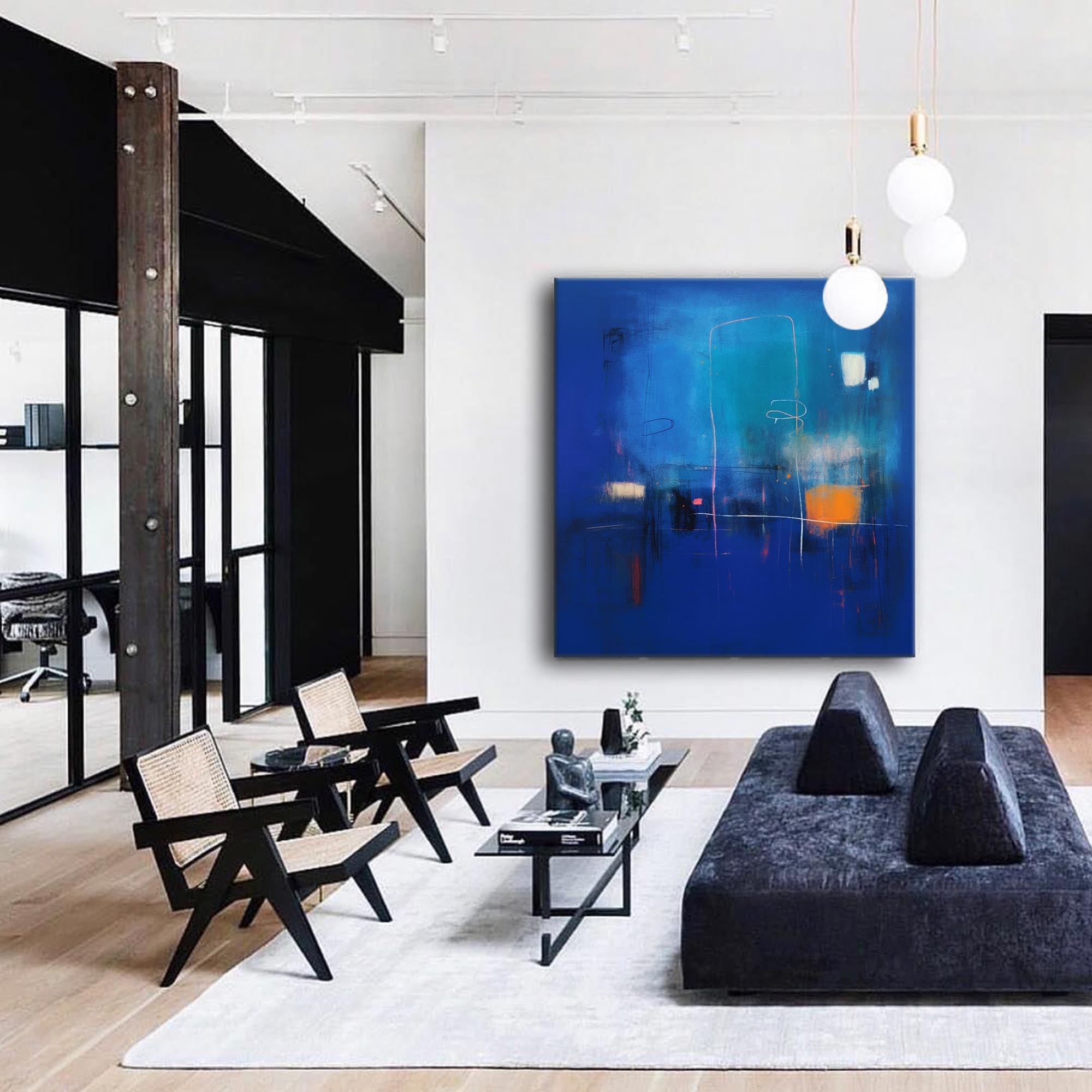Wallart Midnight Blue Abstract Dream Art