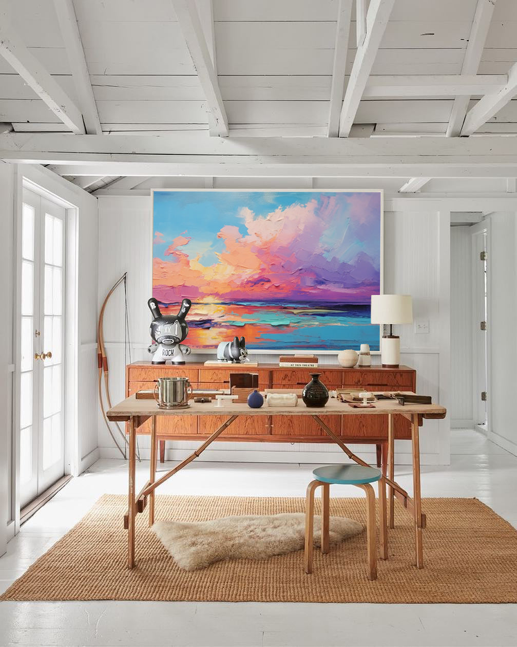 Wallart Golden Sunset with Colorful Reflections