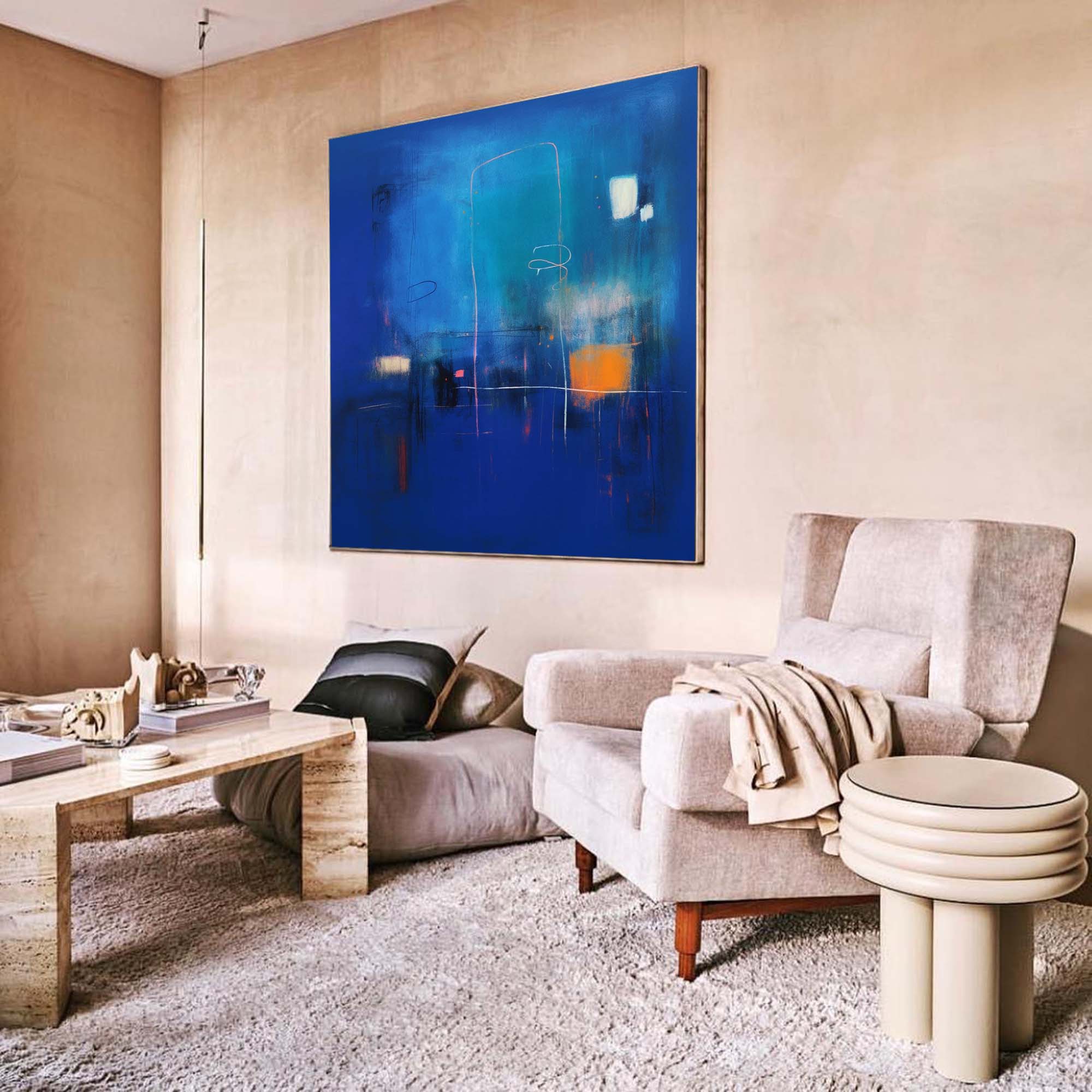 Wallart Midnight Blue Abstract Dream Art