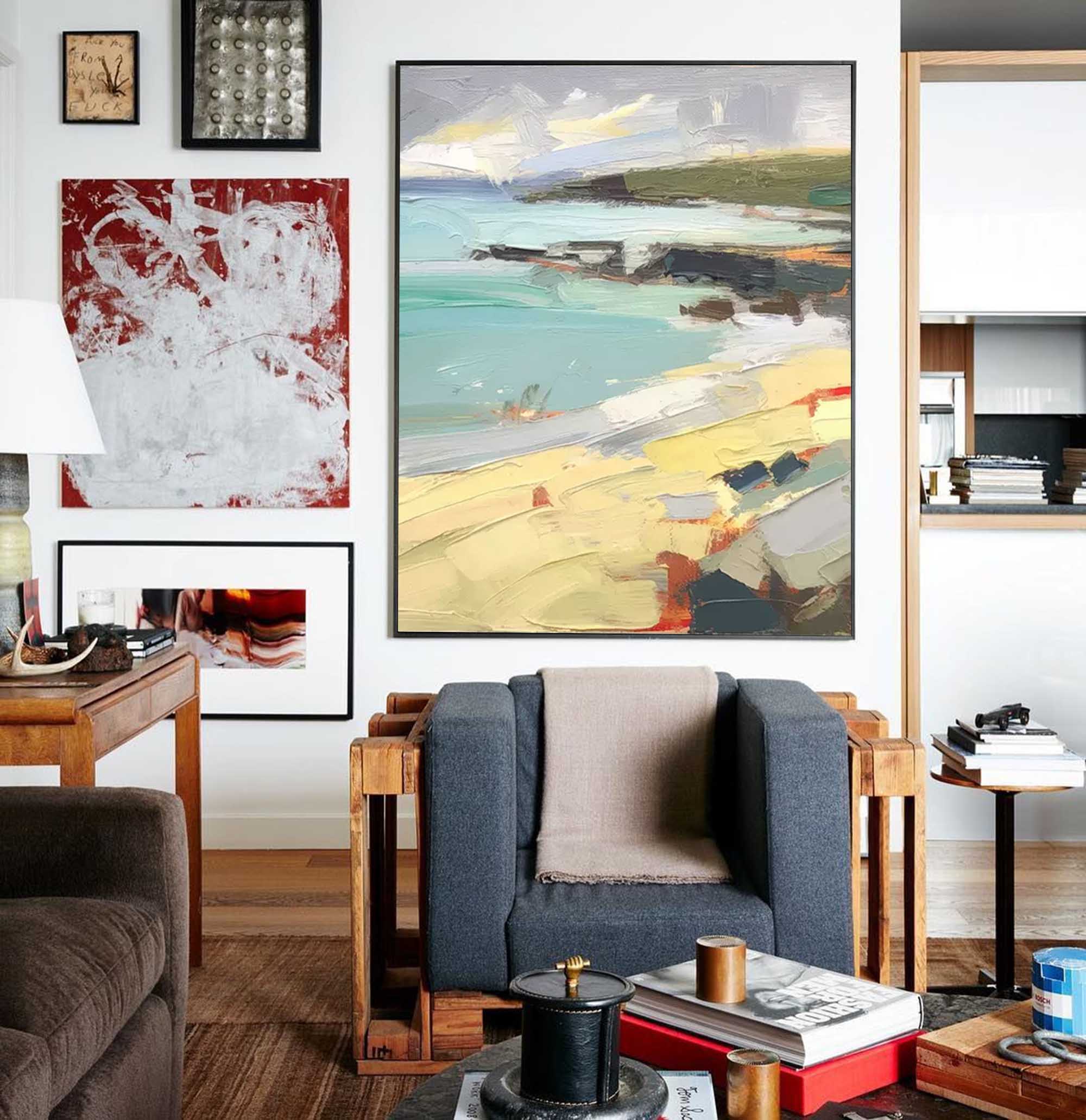Wallart Vibrant Coastal Oil Painting