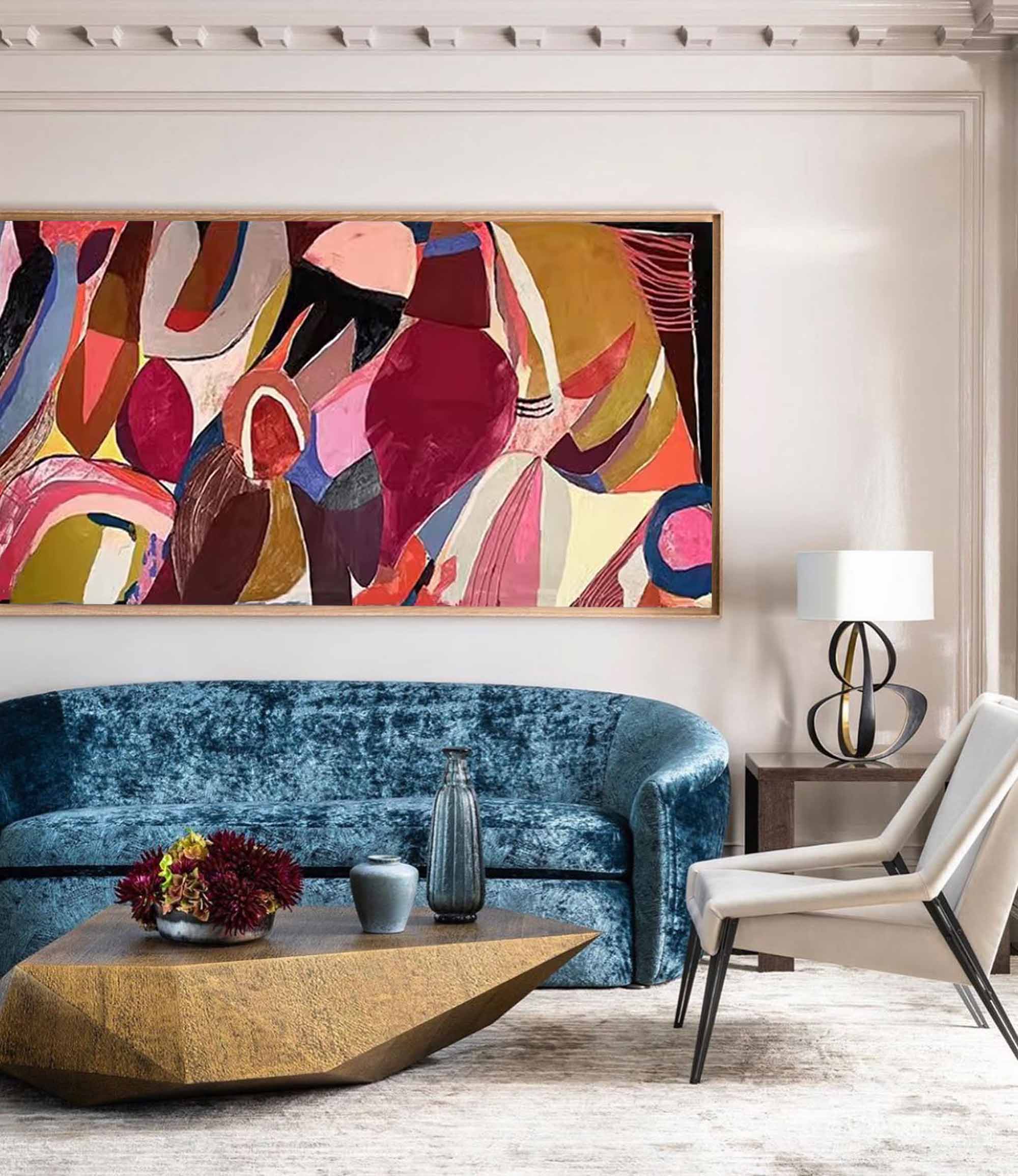 Wallart Vibrant Abstract Shapes Painting