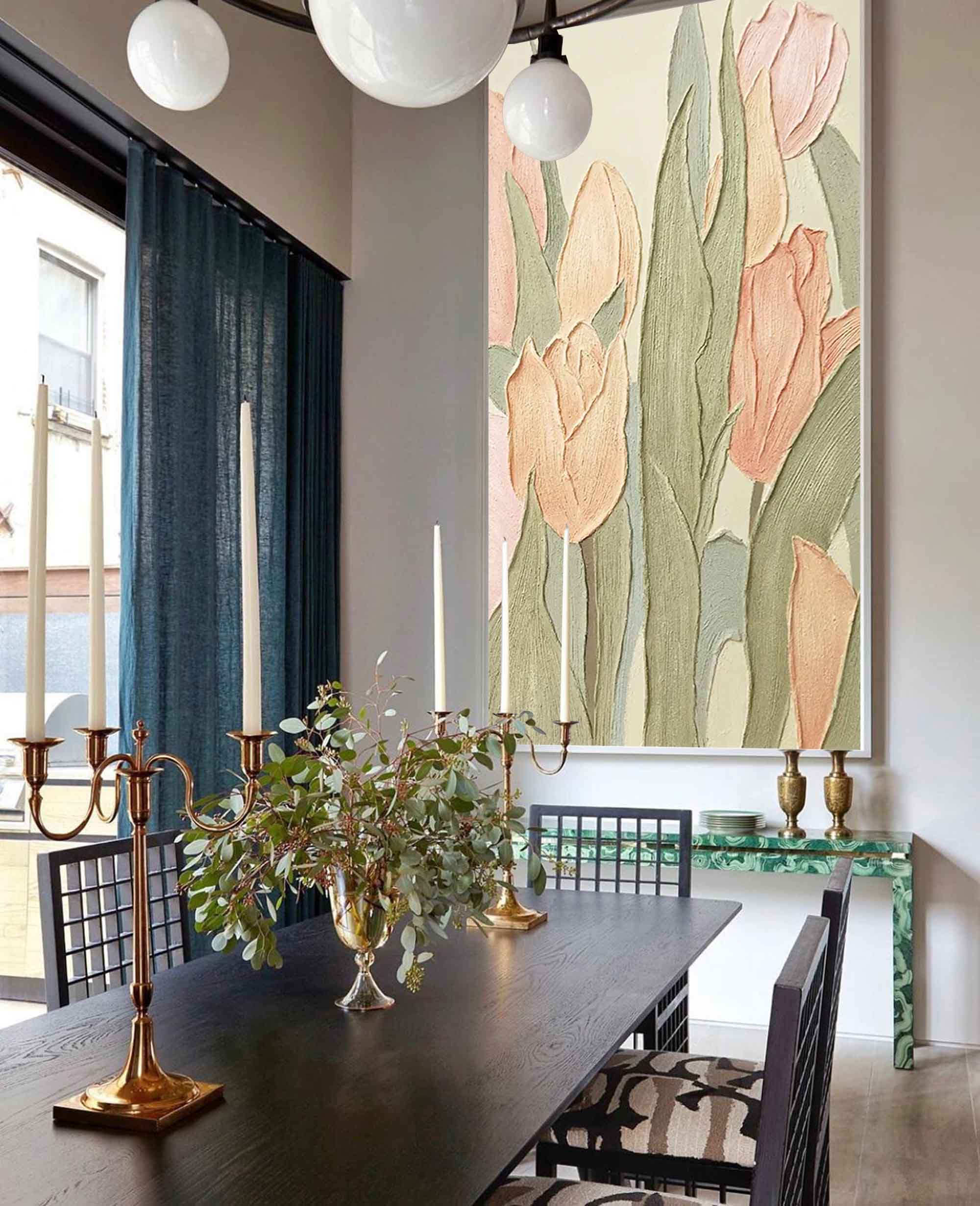 Wallart Elegant Floral Textured Canvas Art