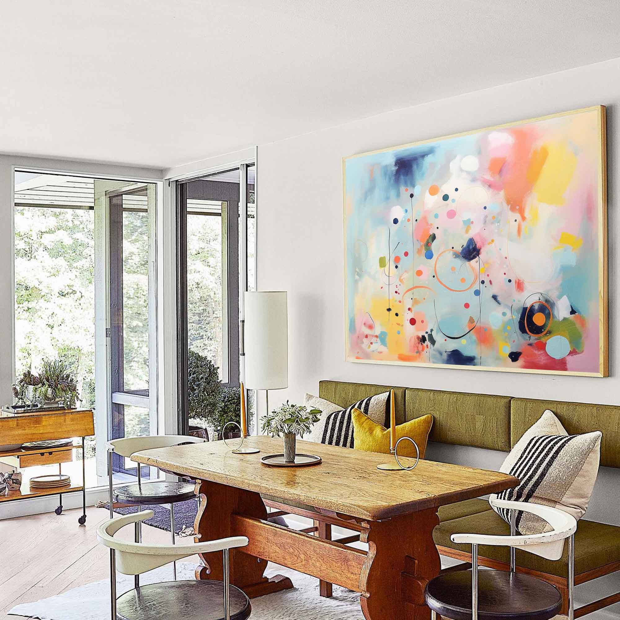 Wallart Whimsical Abstract Color Circles Art