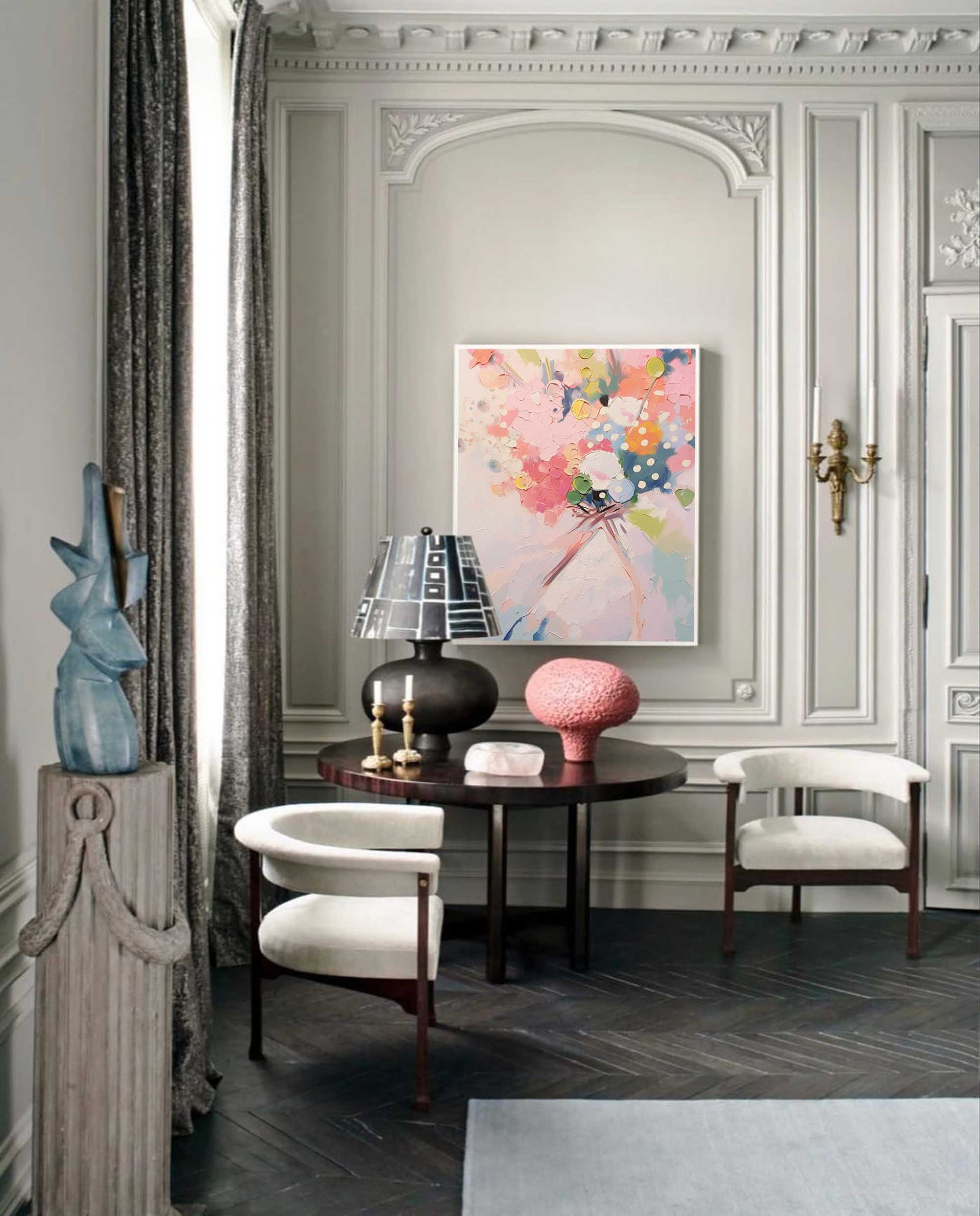 Wallart Delicate Pastel Floral Bouquet