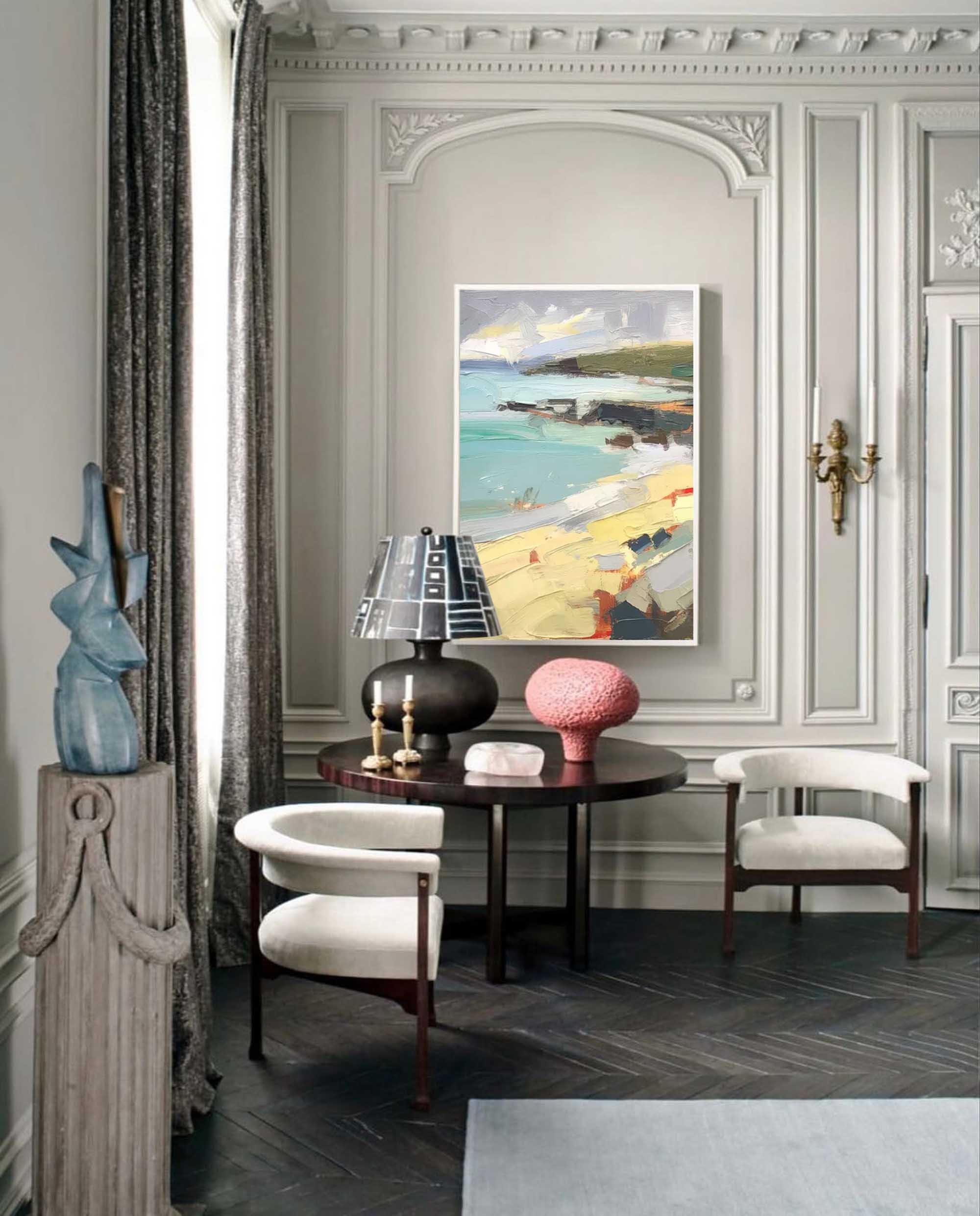 Wallart Vibrant Coastal Oil Painting