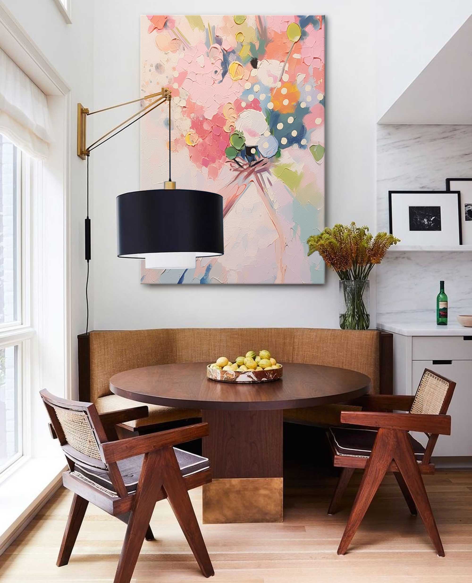 Wallart Delicate Pastel Floral Bouquet