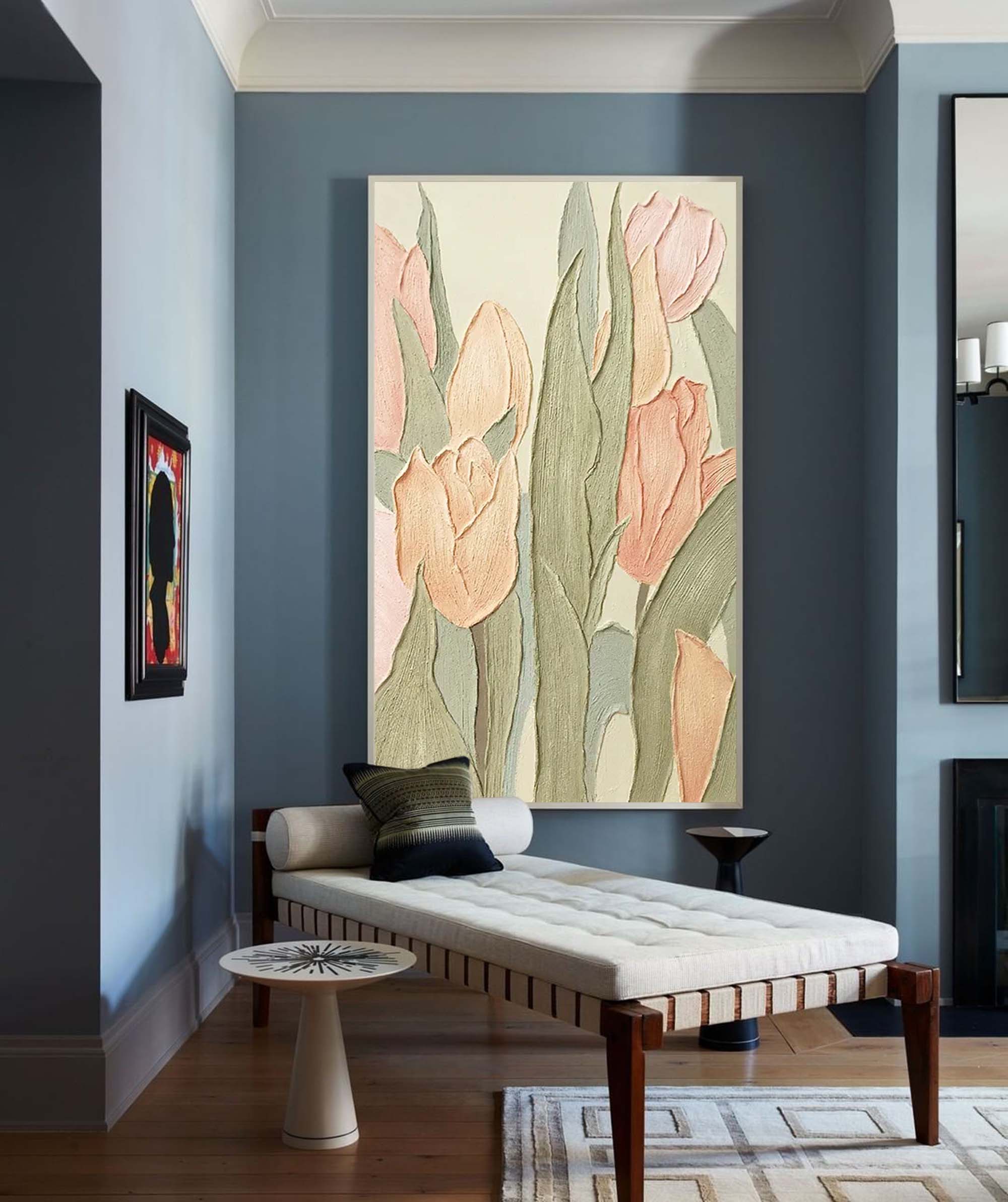 Wallart Elegant Floral Textured Canvas Art