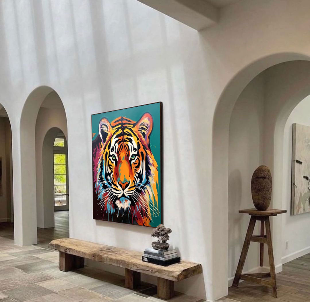 Wallart Majestic Tiger in Vibrant Hues
