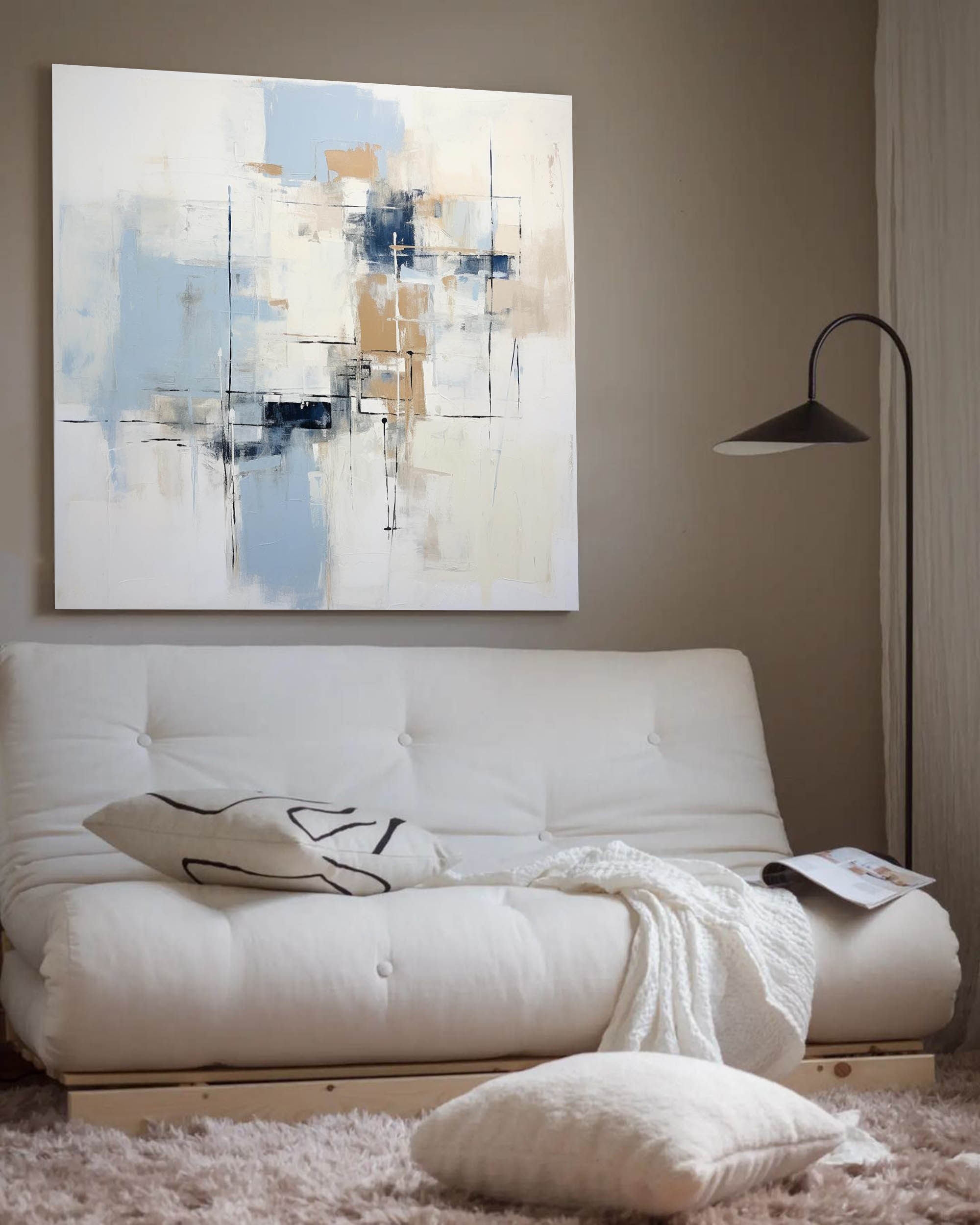 Wallart Serenity in Structure: Minimalist Abstract Geometry
