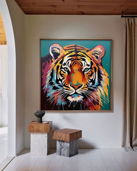 Wallart Majestic Tiger in Vibrant Hues