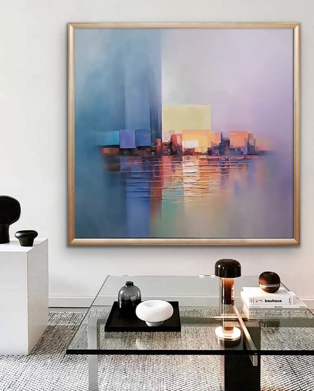 Wallart Abstract Cityscape in Soft Hues
