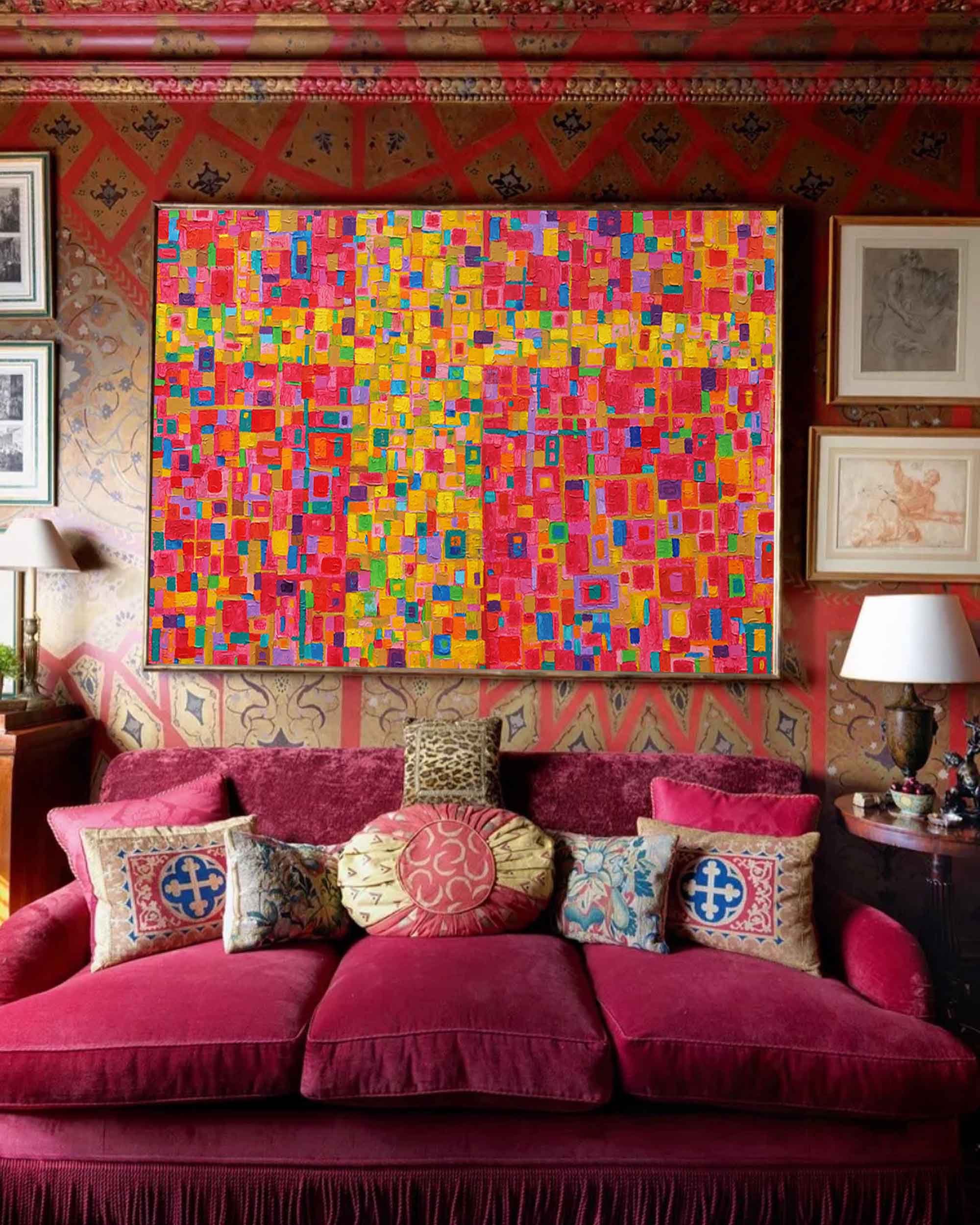 Wallart Radiant Mosaic Colorful Abstract Art