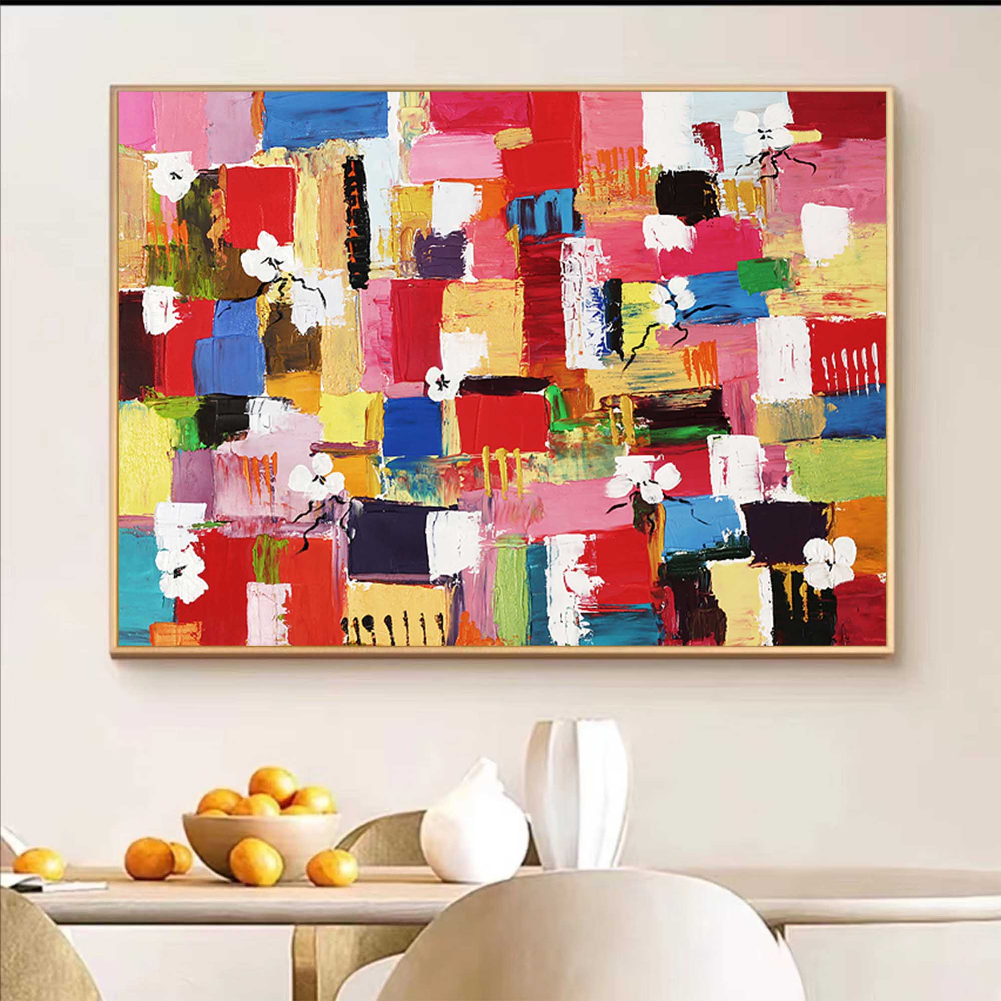 Wallart Floral Harmony Vibrant Abstract Art