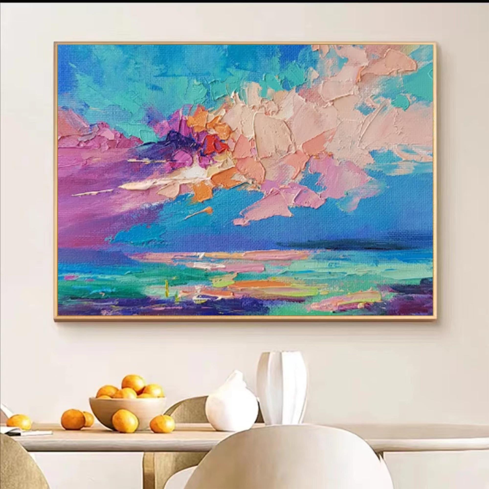 Wallart Vibrant Abstract Sky and Sea Art