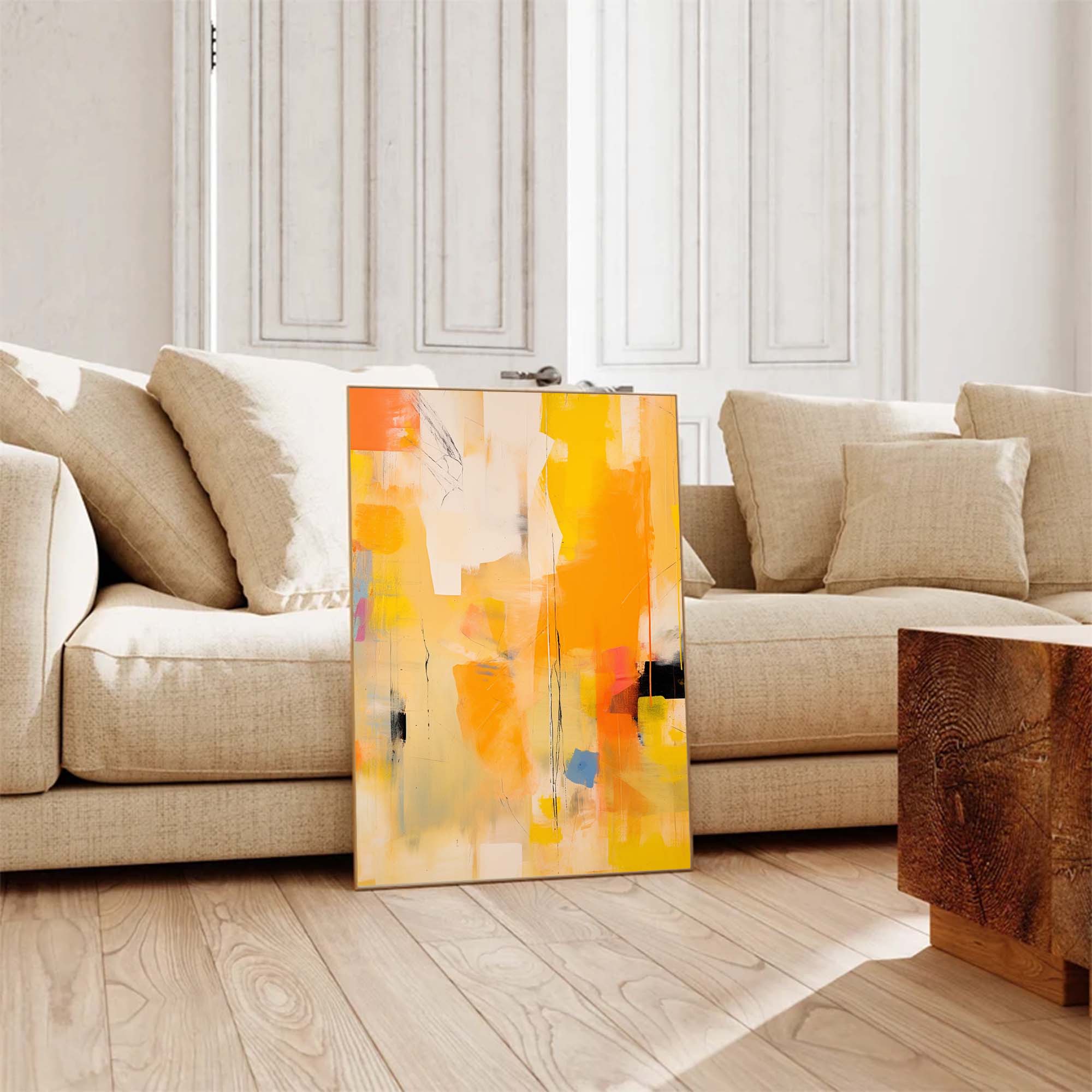 Wallart Golden Glow in Abstract Harmony