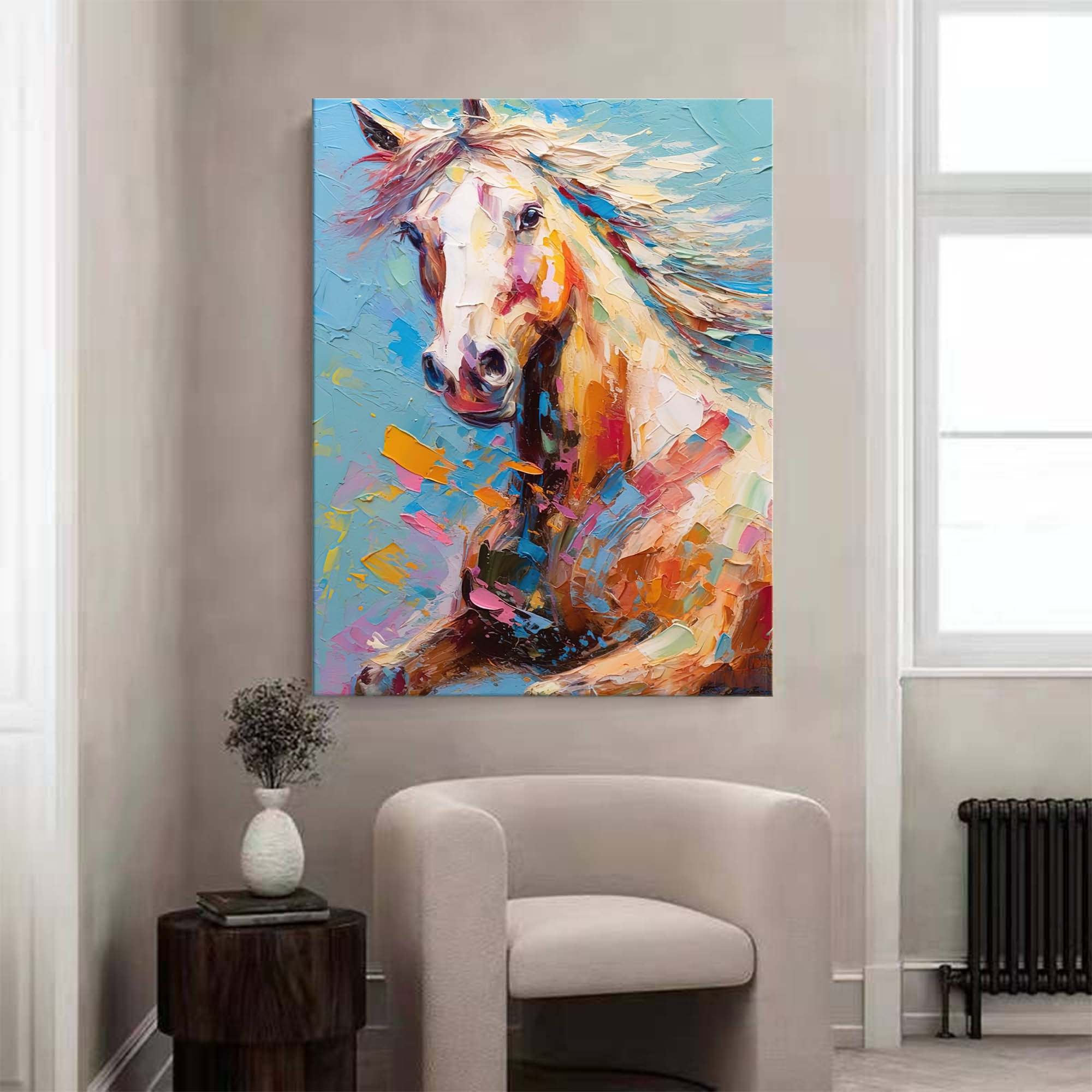 Wallart Dynamic Horse in Colorful Motion