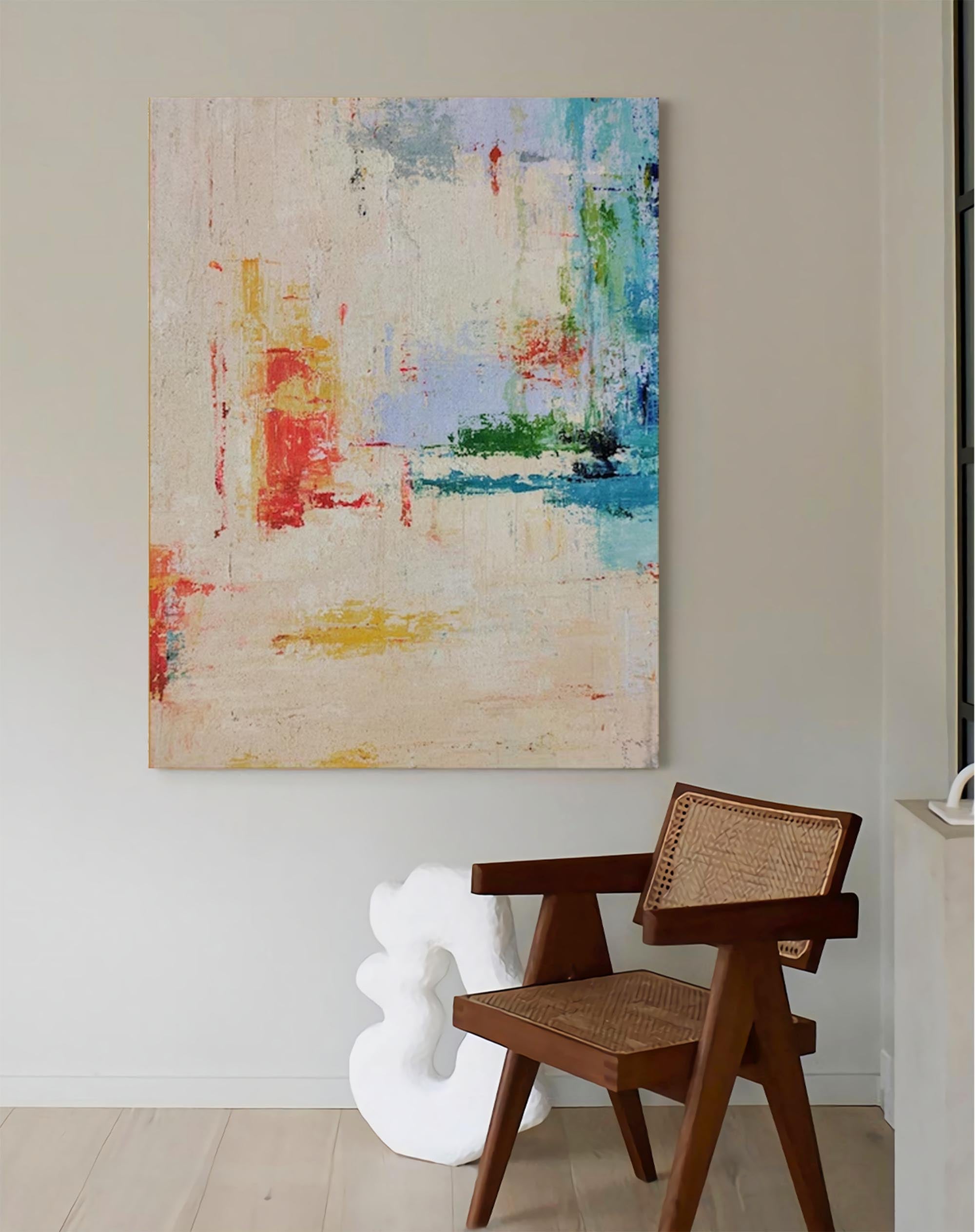 Wallart Soft Colorful Abstract Canvas Art