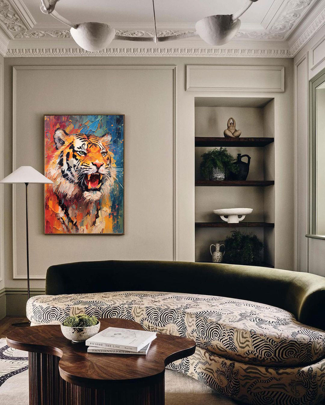 Wallart Fiery Tiger in Dynamic Colors