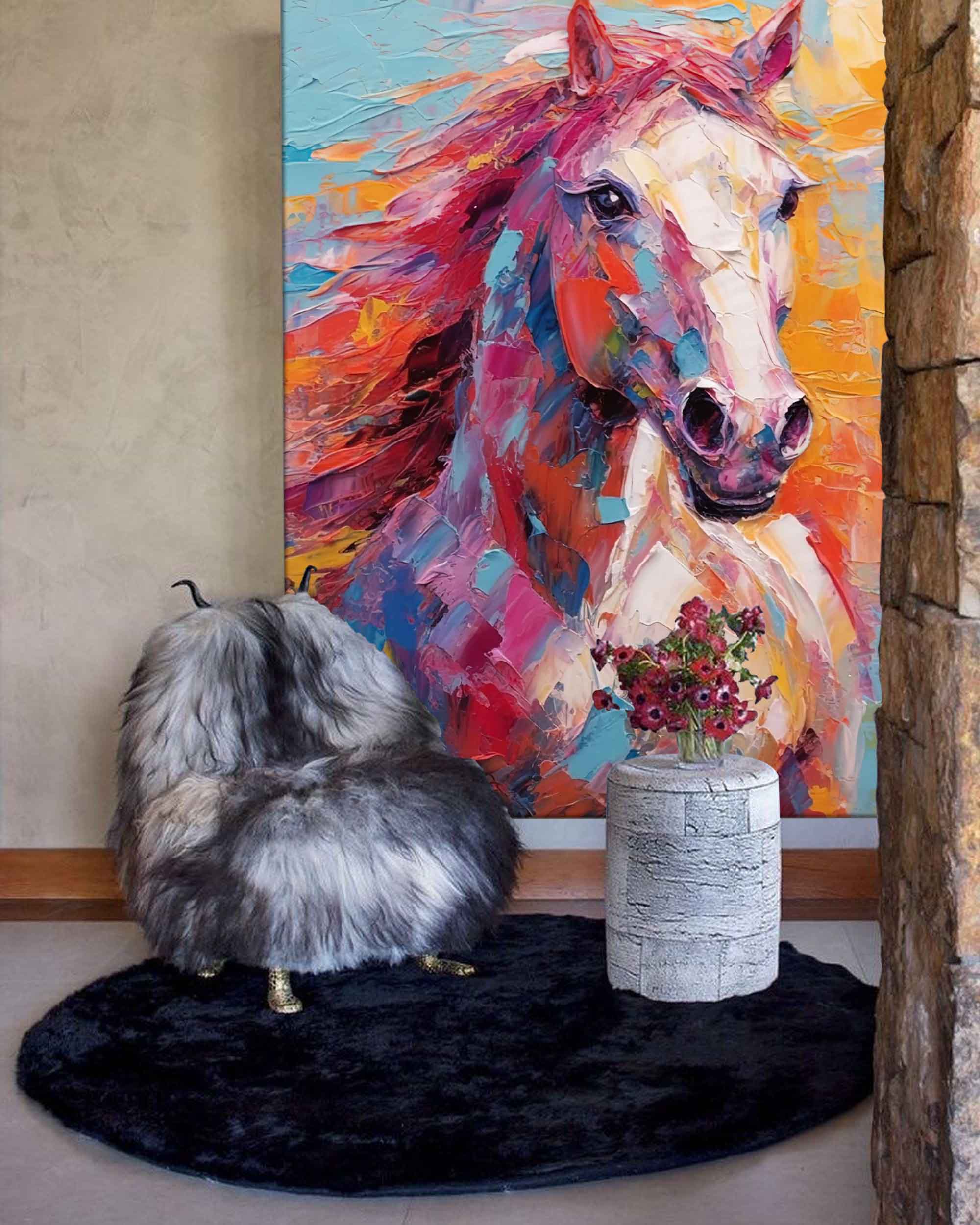 Wallart Radiant Horse in Vibrant Colors