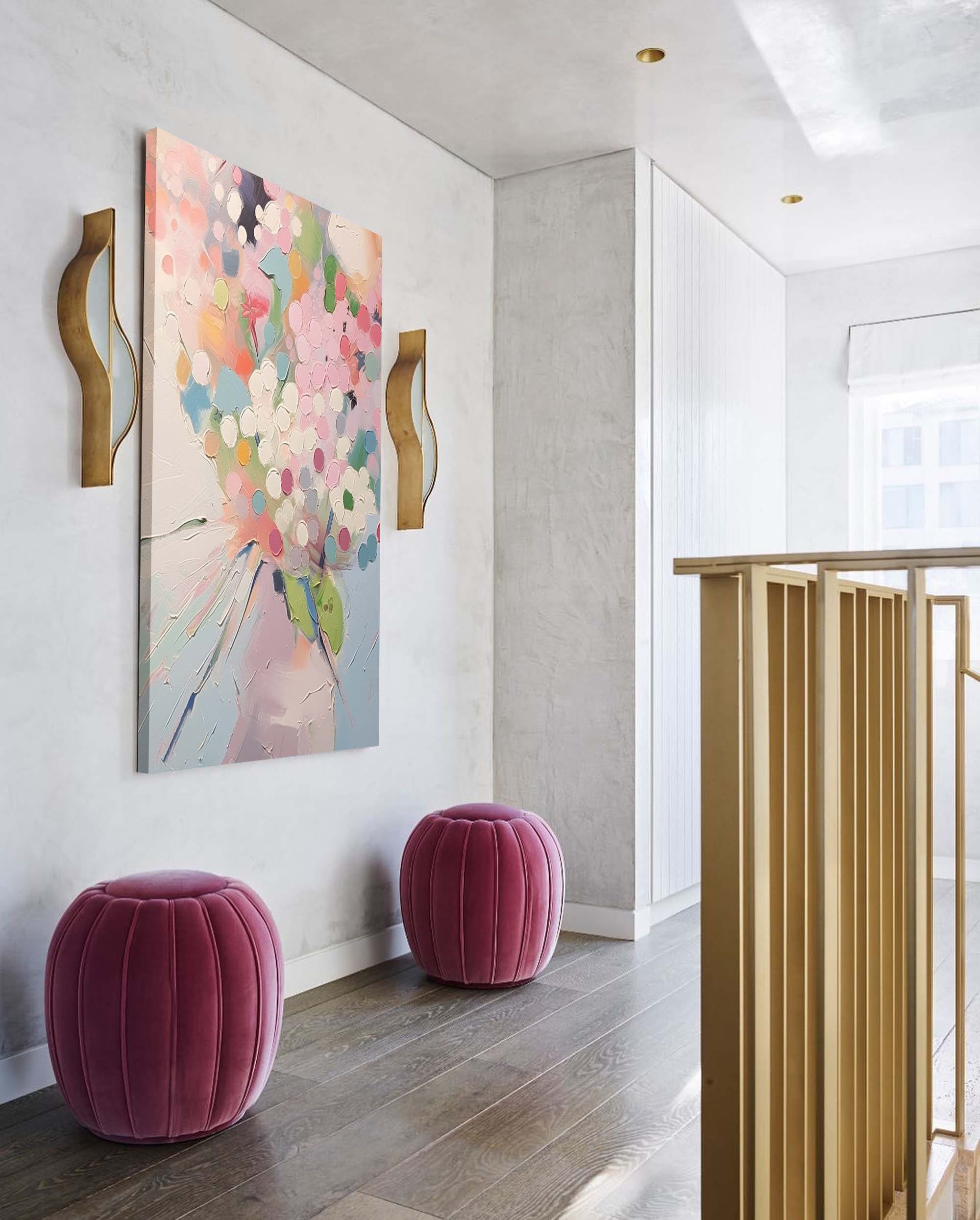 Wallart Dreamy Pastel Floral Composition