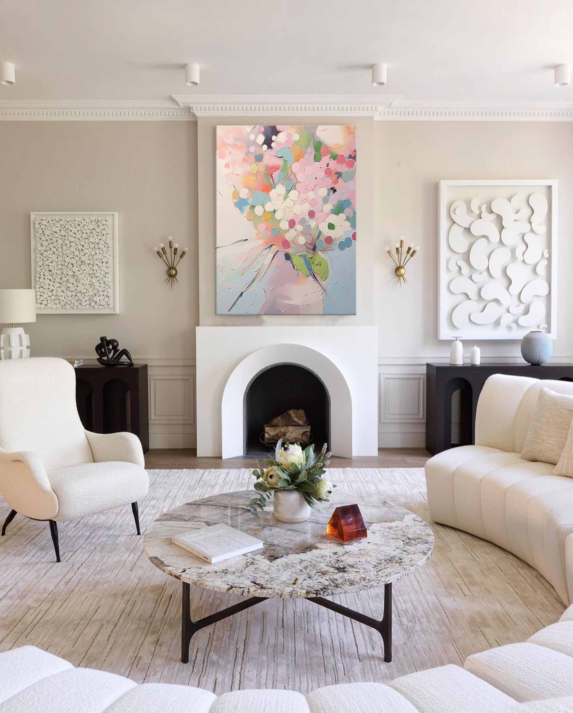 Wallart Dreamy Pastel Floral Composition