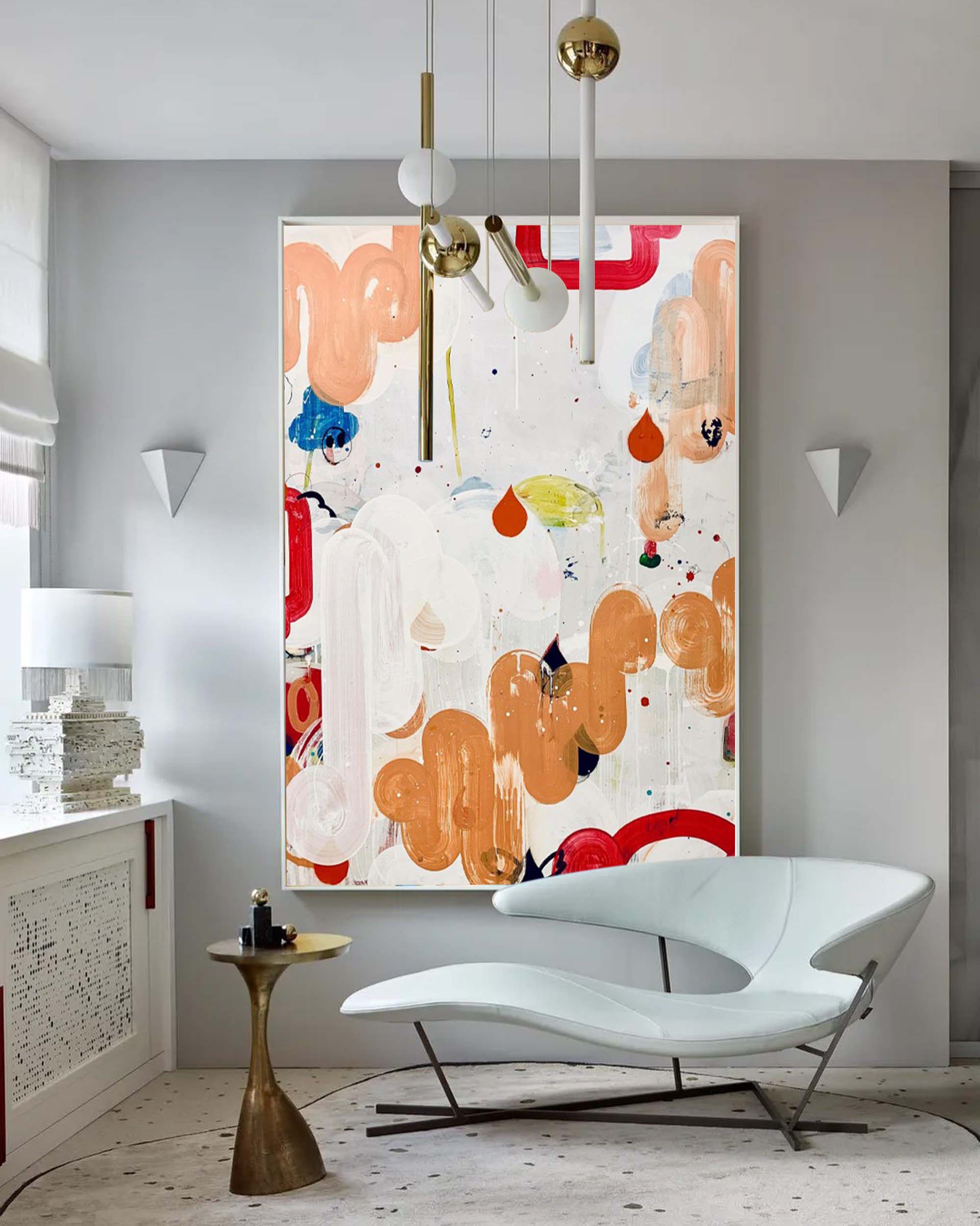 Wallart Playful Abstract Shapes Canvas Art