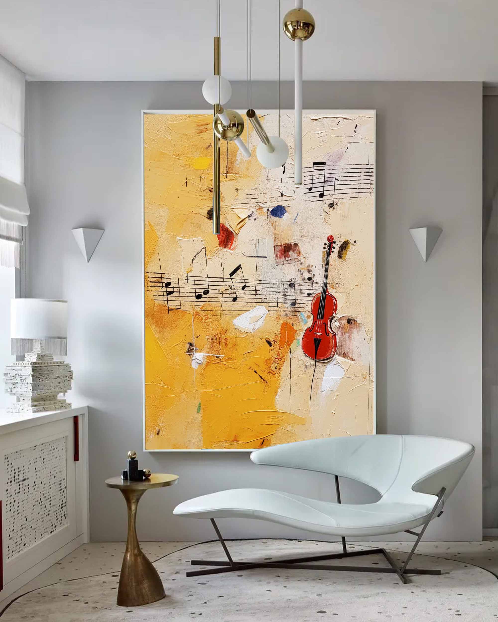 Wallart Violin Melody Abstract Canvas Art