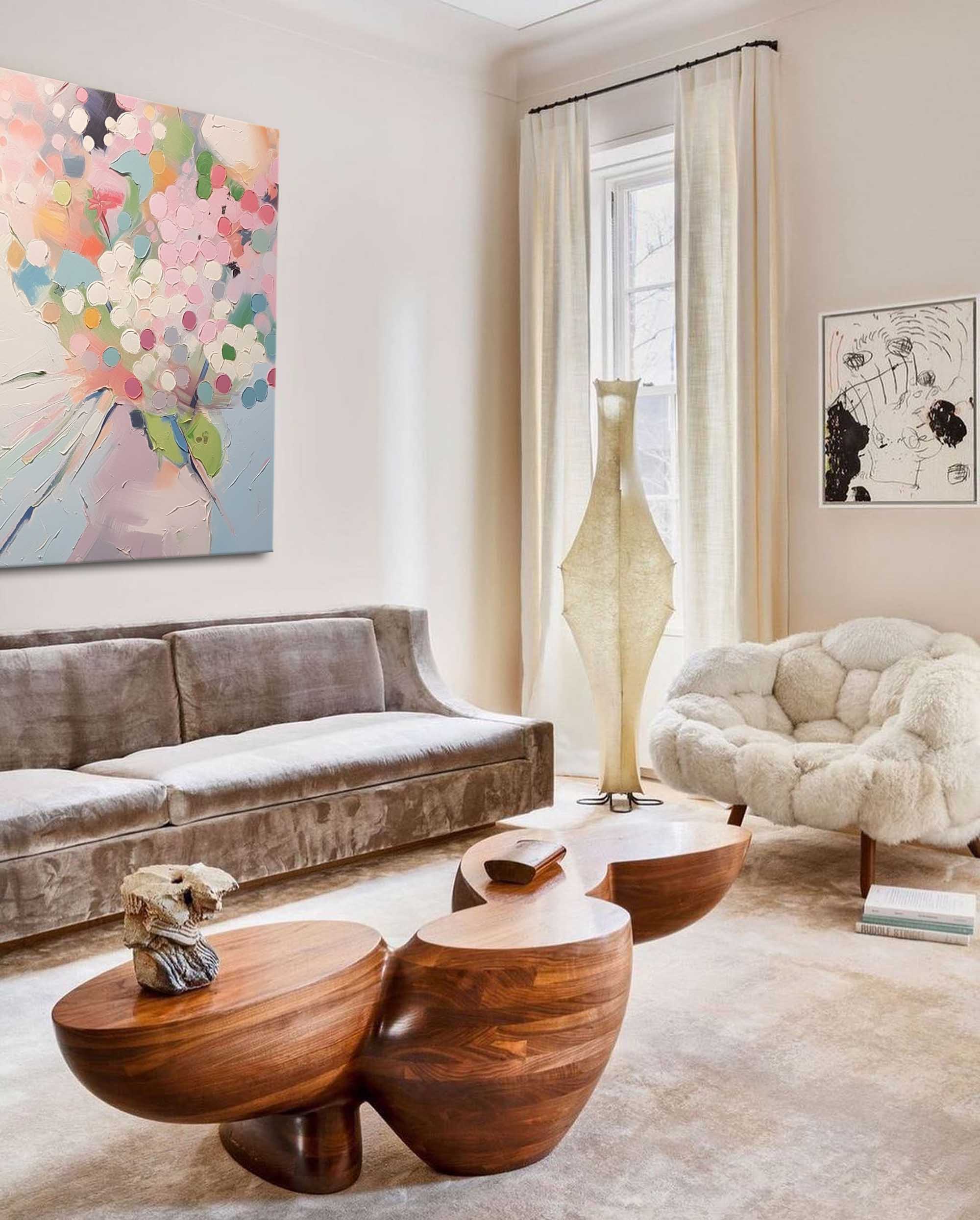 Wallart Dreamy Pastel Floral Composition