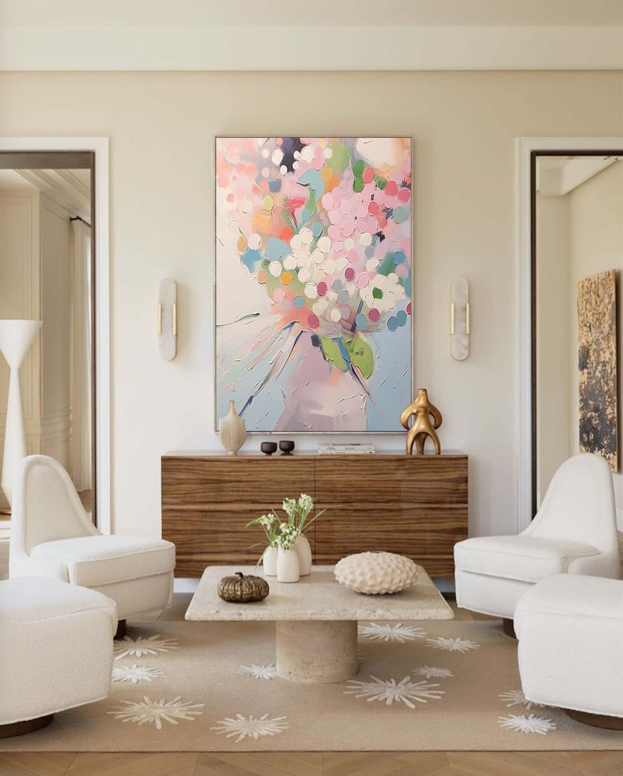 Wallart Dreamy Pastel Floral Composition