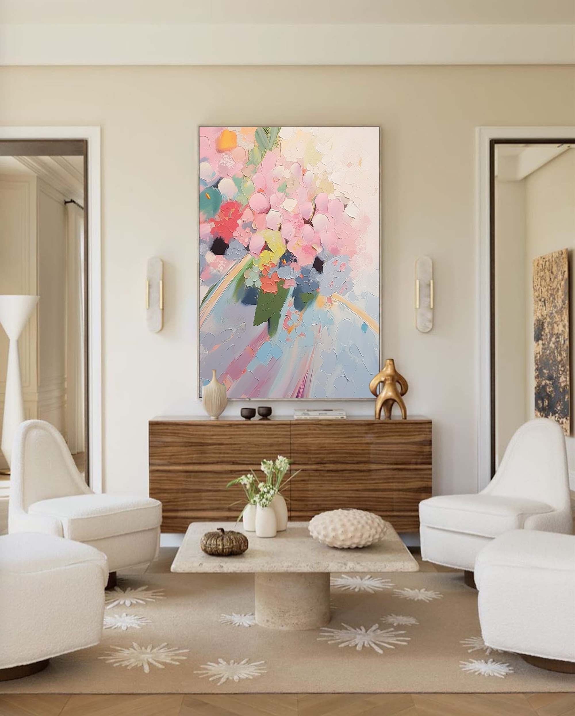 Wallart Soft Pastel Floral Dream
