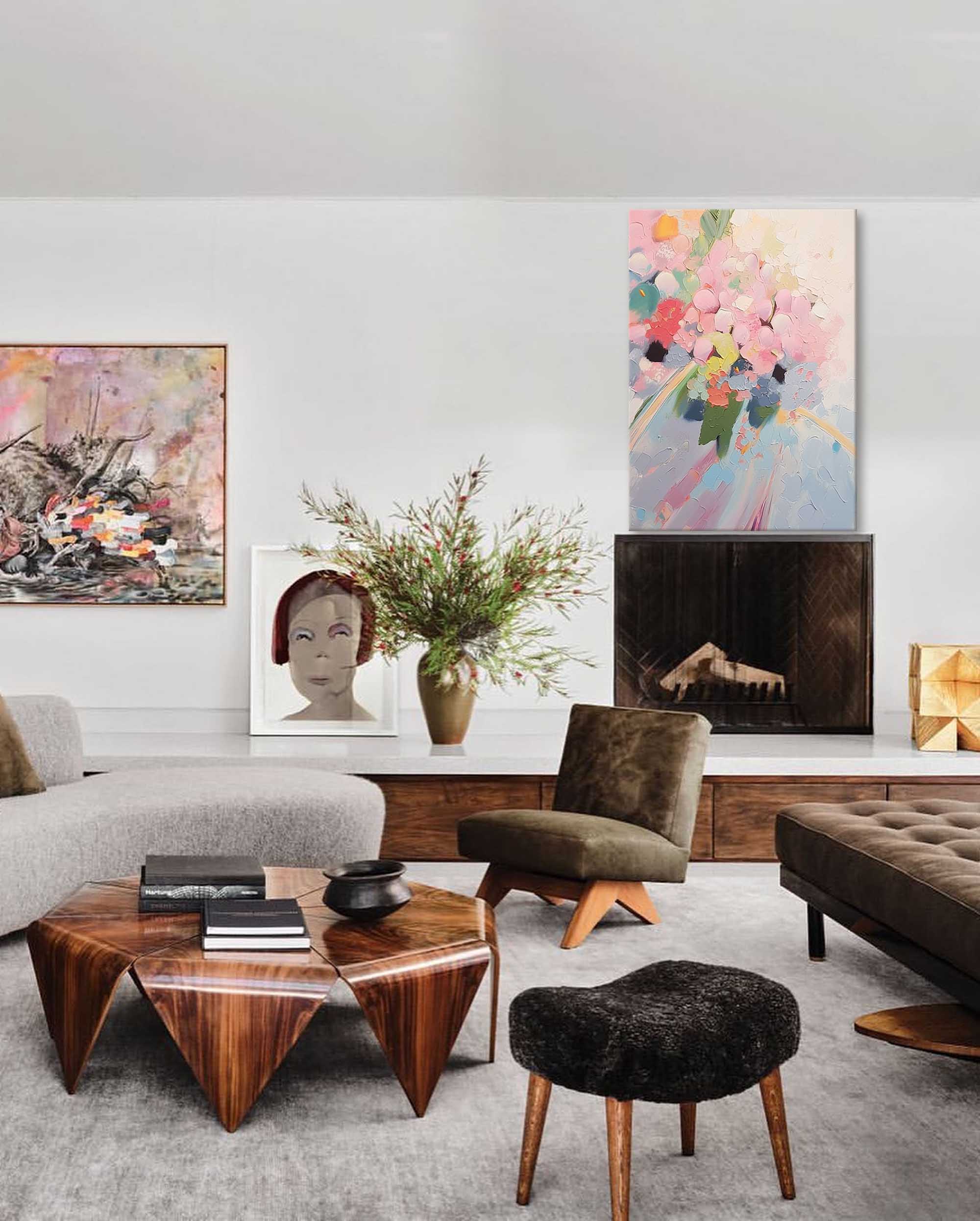Wallart Soft Pastel Floral Dream