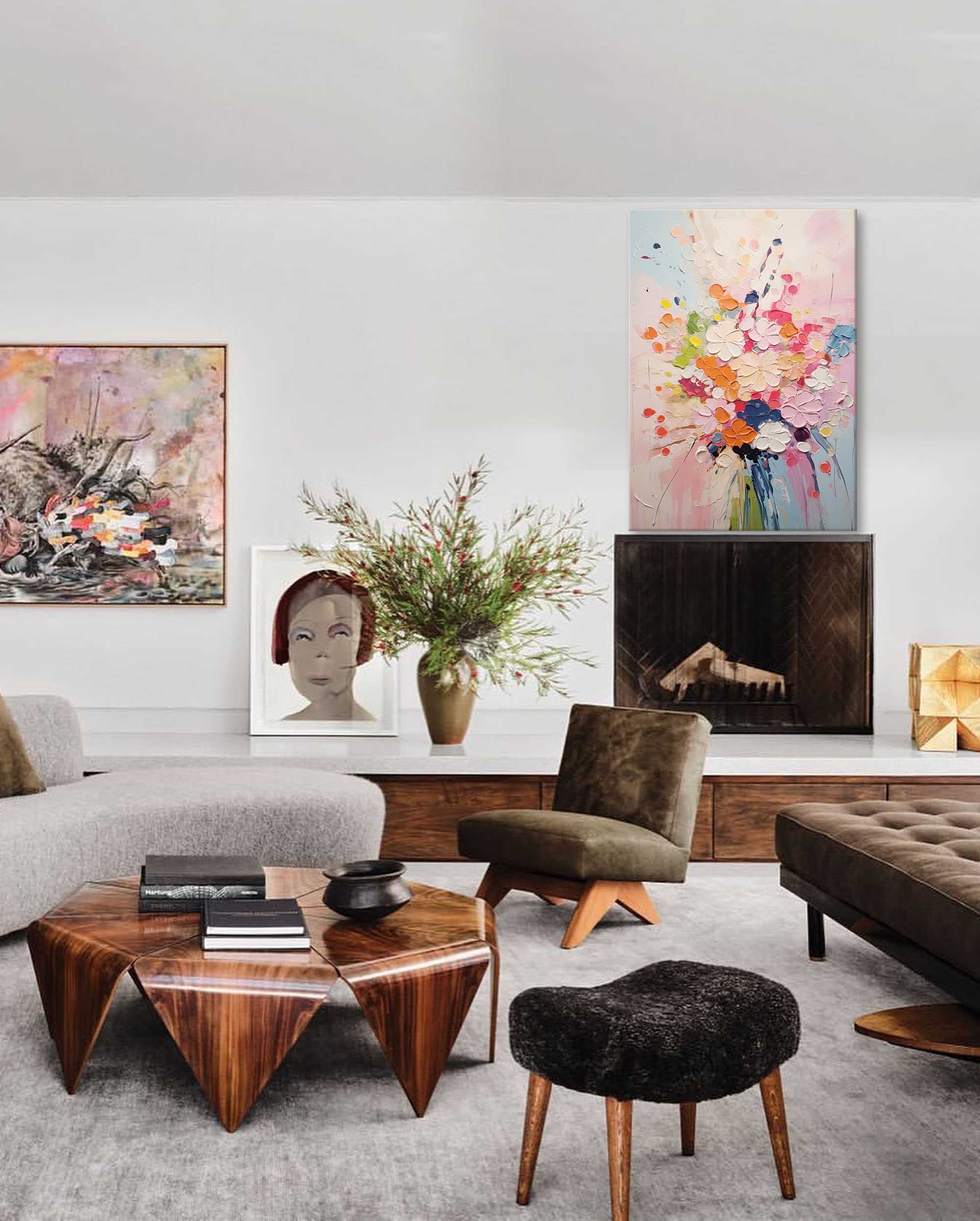 Wallart Soft Pastel Floral Dream