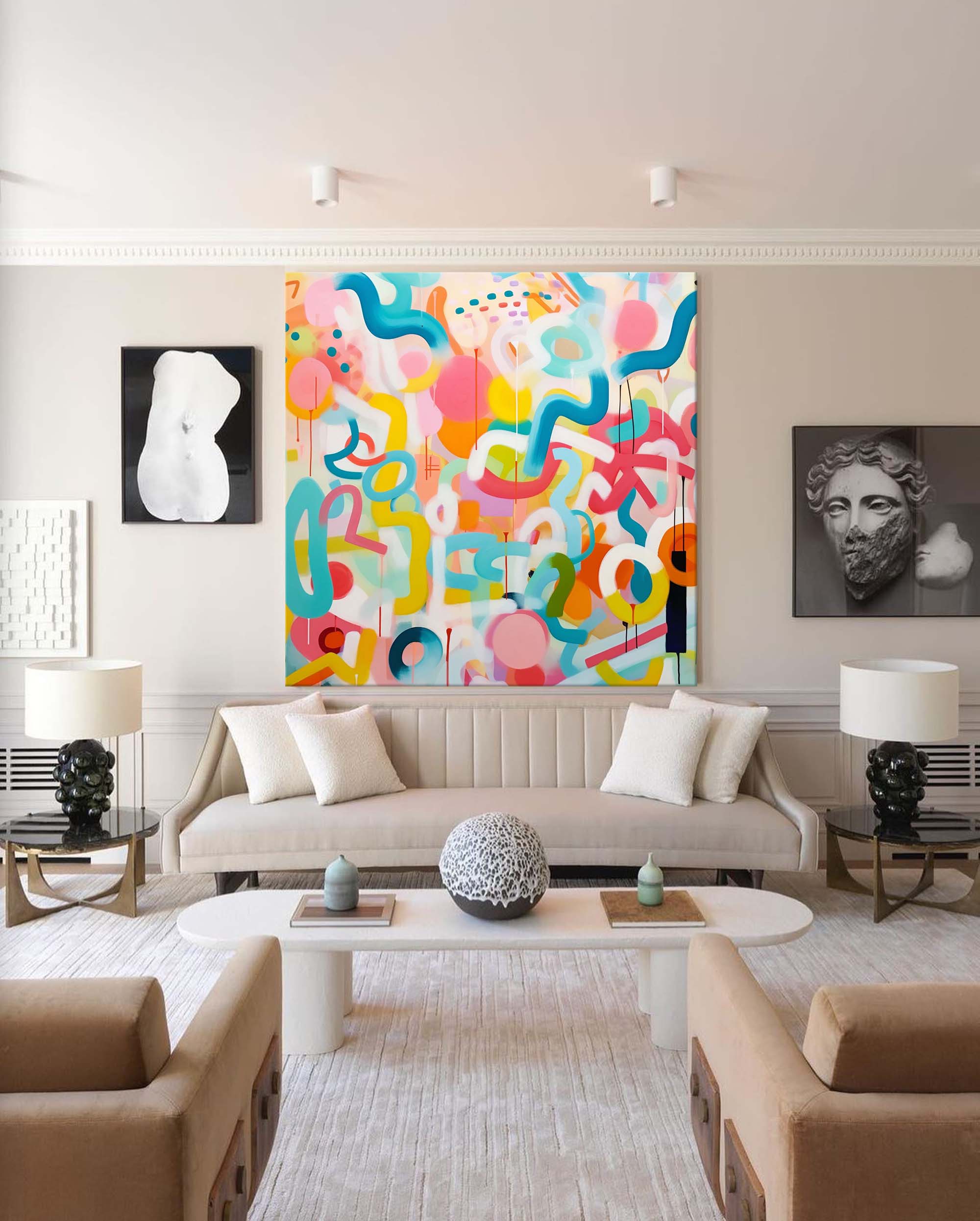 Wallart Vibrant Chaos Abstract Explosion